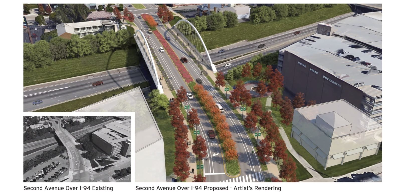MDOT rendering of Second Avenue bridge