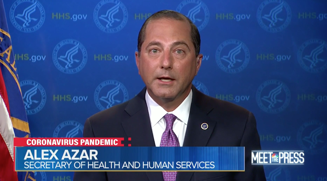 Screenshot of Alex Azar on "Meet the Press."