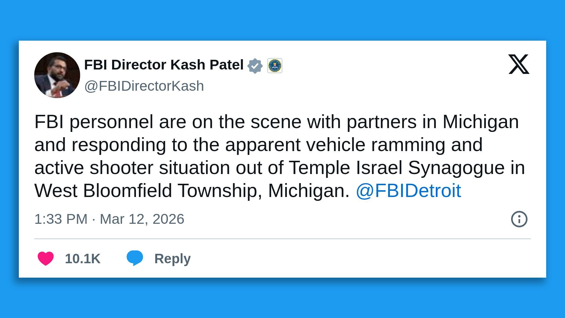 Michigan attack investigated as "targeted act" against Jewish community