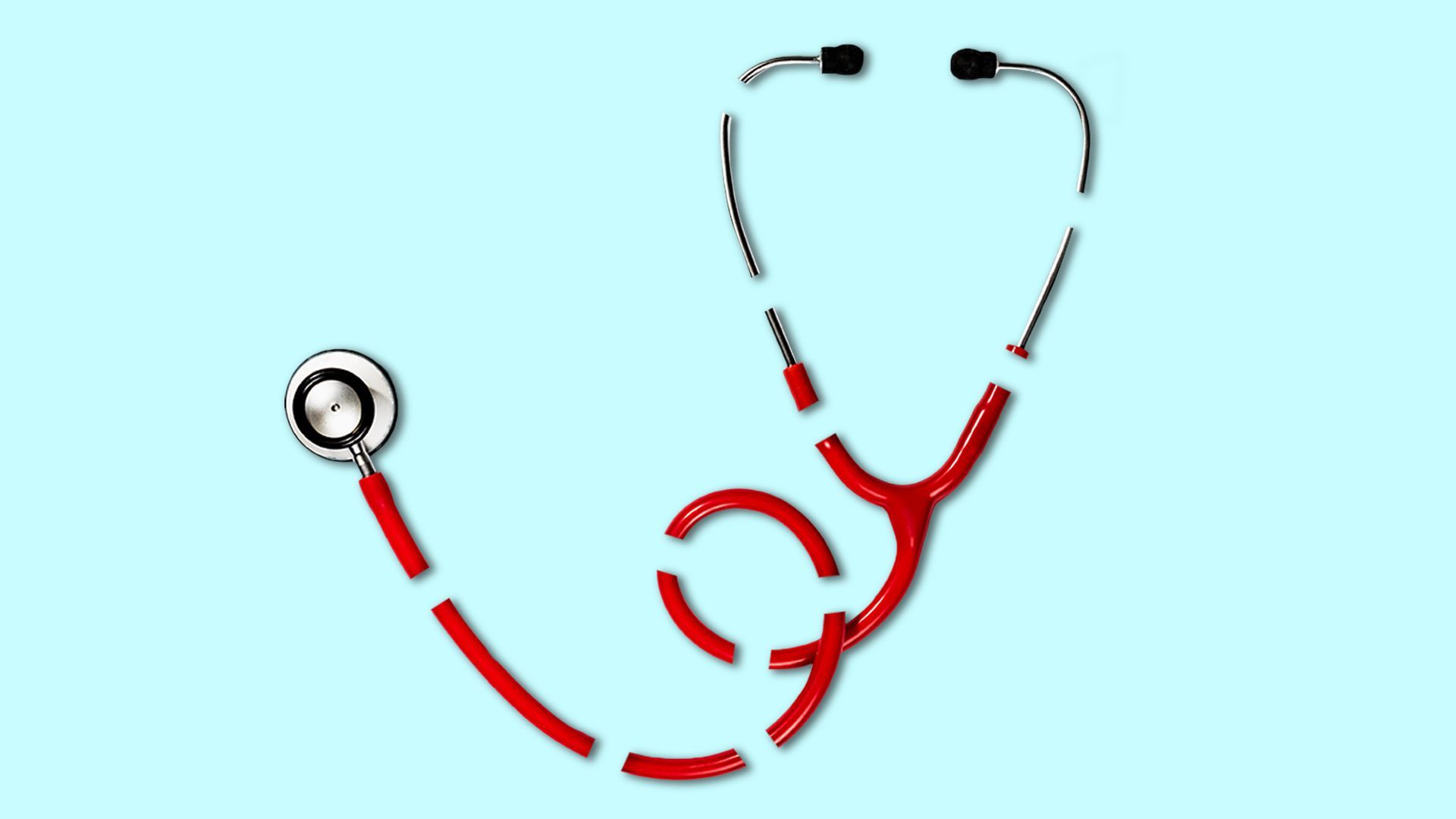 Illustration of a segmented stethoscope 