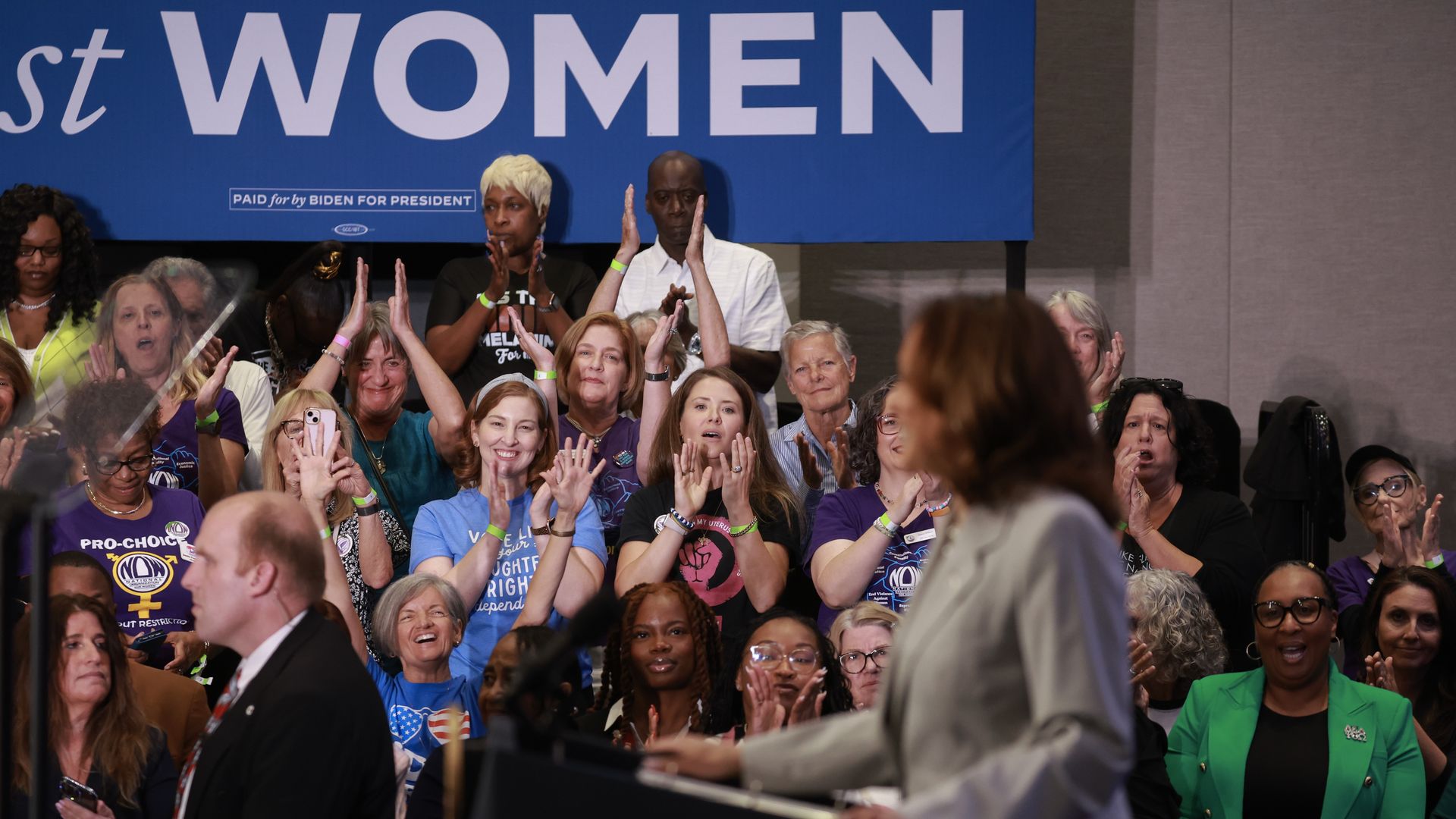 Vice President Harris speaks to a crowd in Florida.