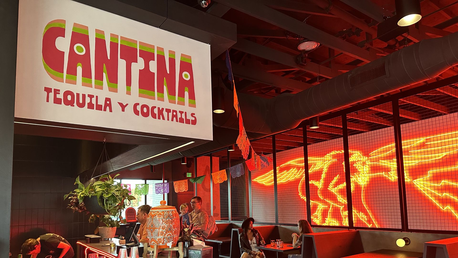 a cool looking bar with a sign that says Cantina