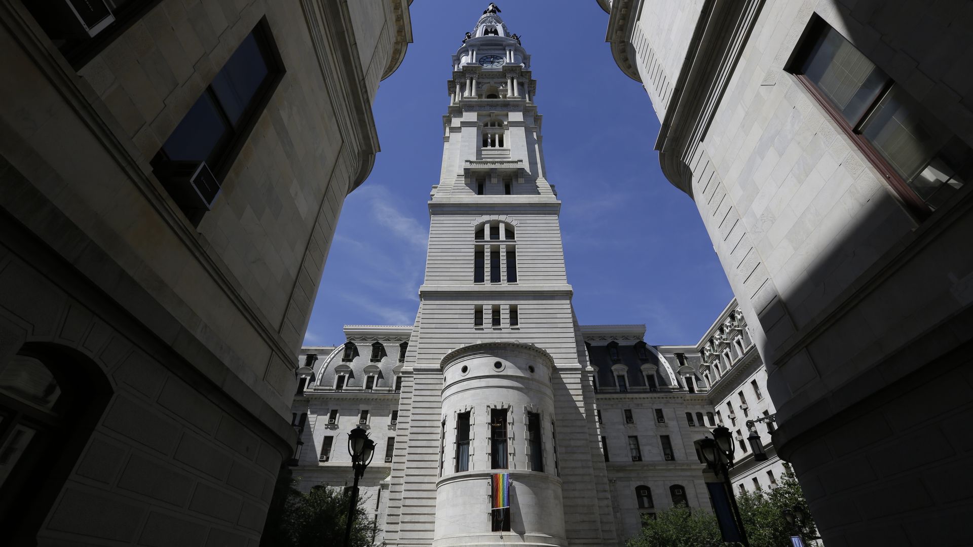 Philadelphia City Hall tower is seen Monday June 25, 2018 in Philadelphia. (AP Photo/Jacqueline Larma)