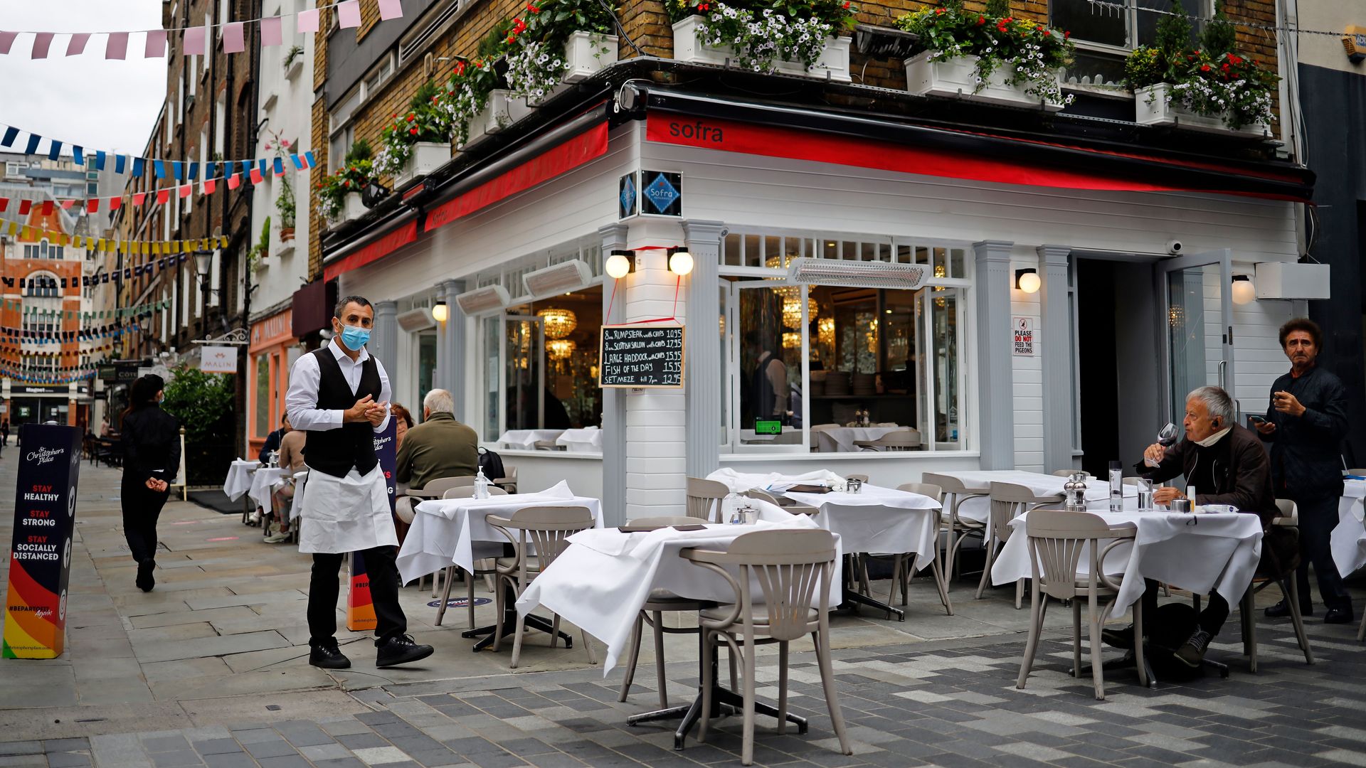 A restaurant in London.