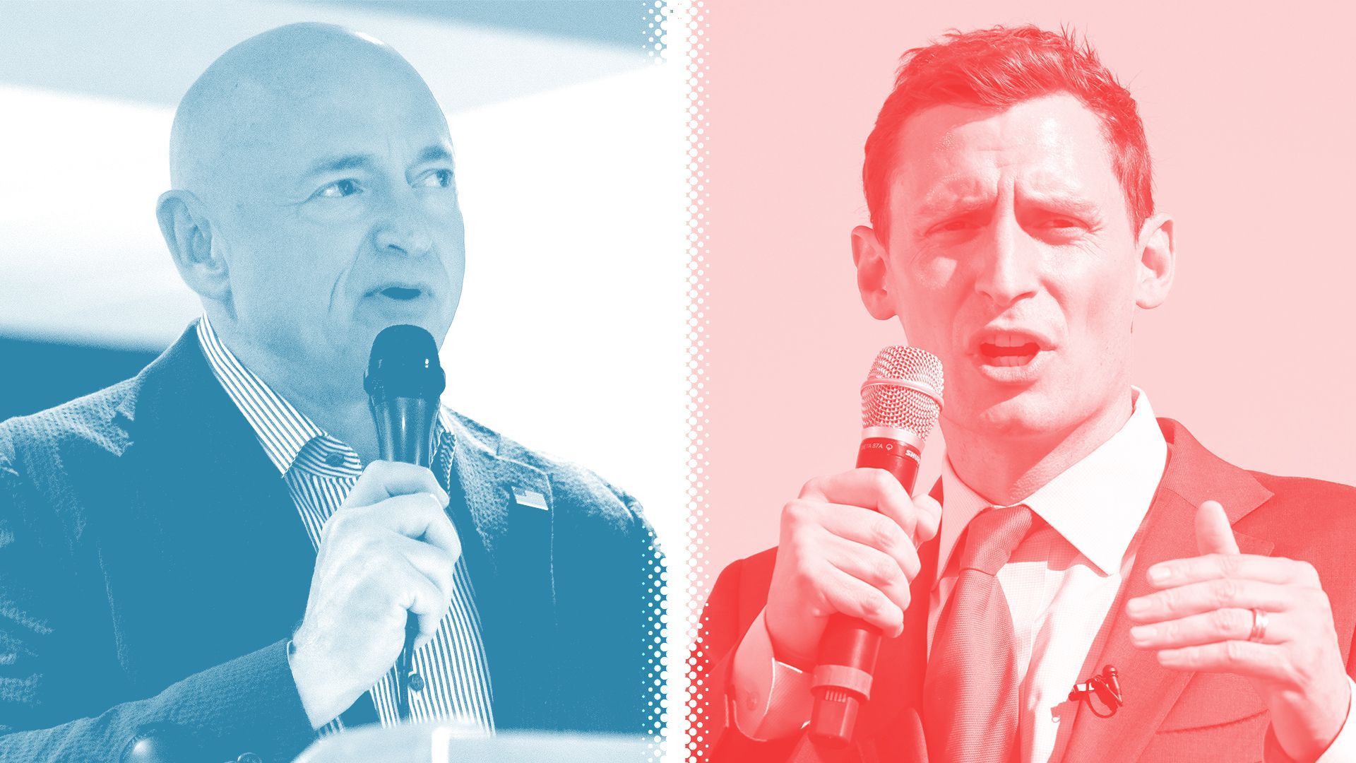 Photo illustration of Mark Kelly and Blake Master