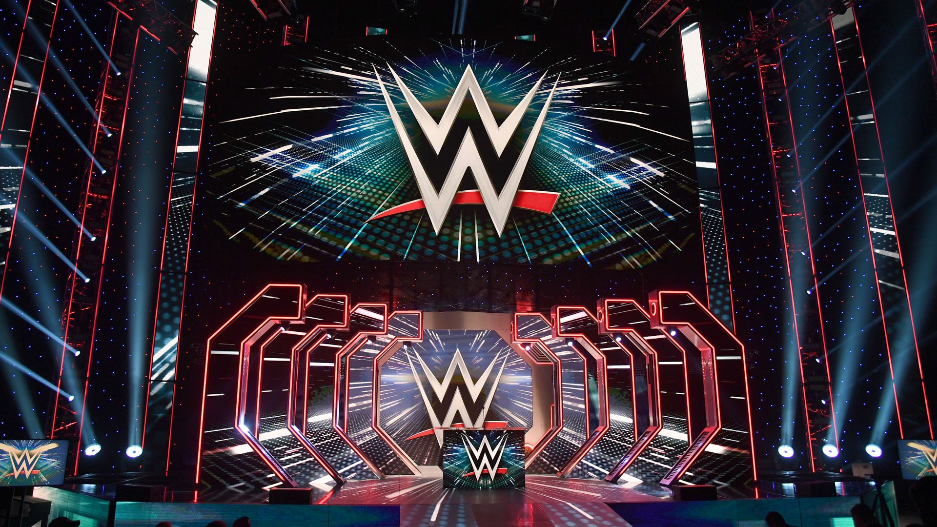 A WWE press room in Las Vegas