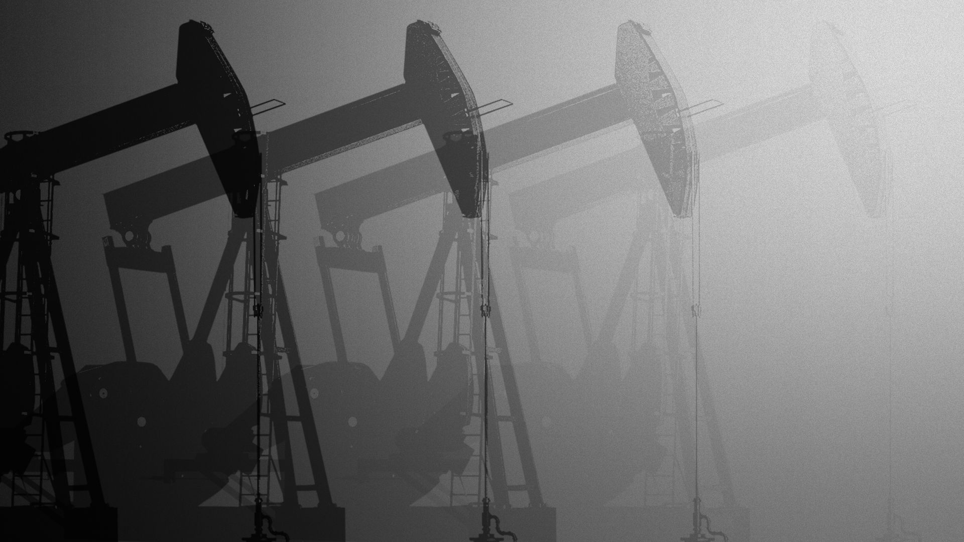 Illustration of oil rigs fading away.