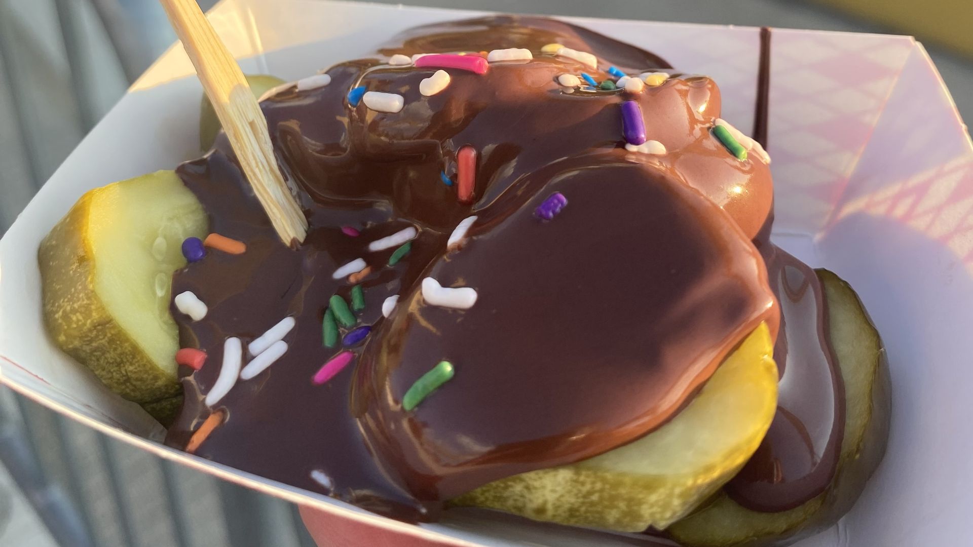 Chocolate-covered pickles.