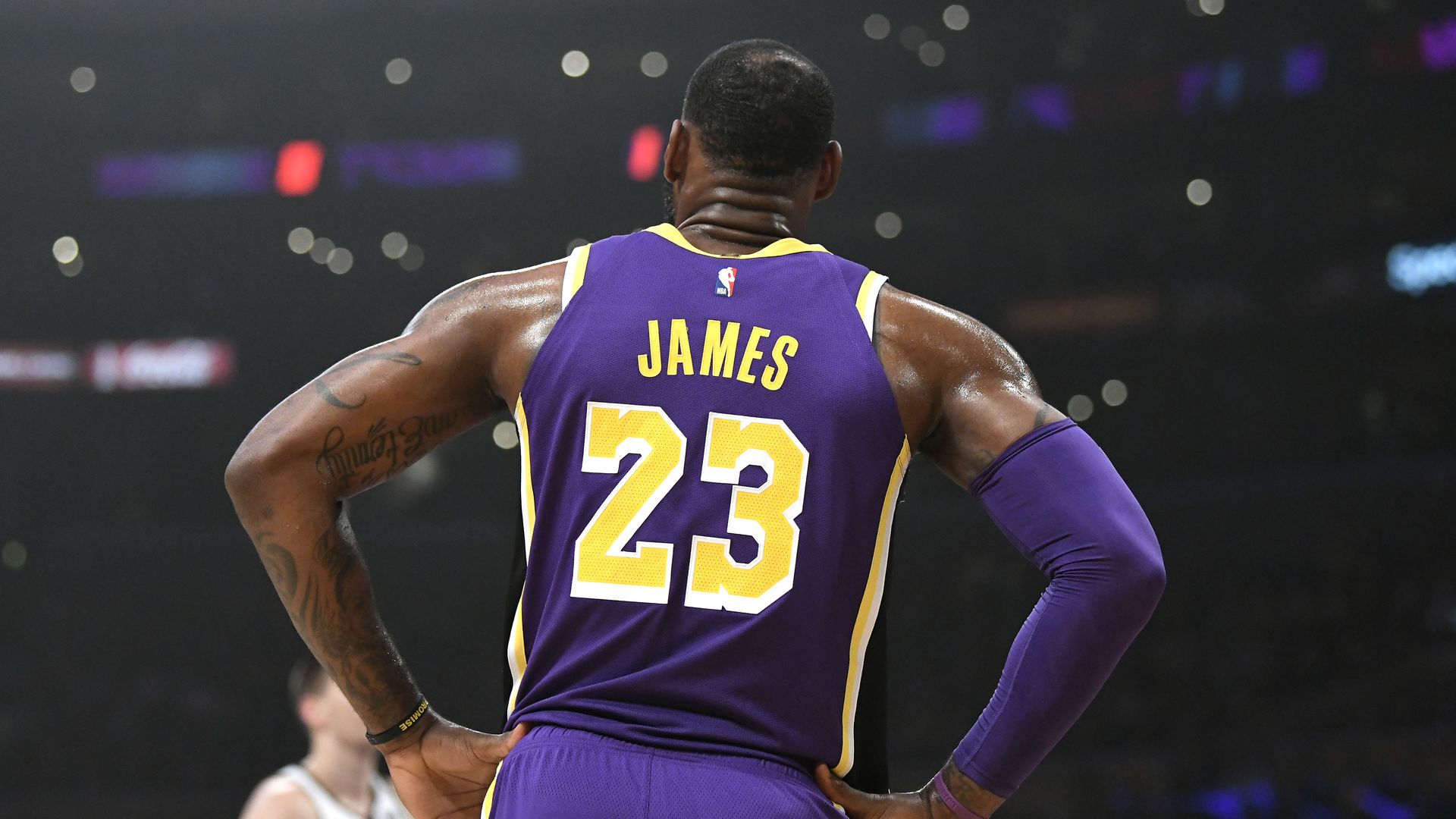 lebron james in lakers uniform