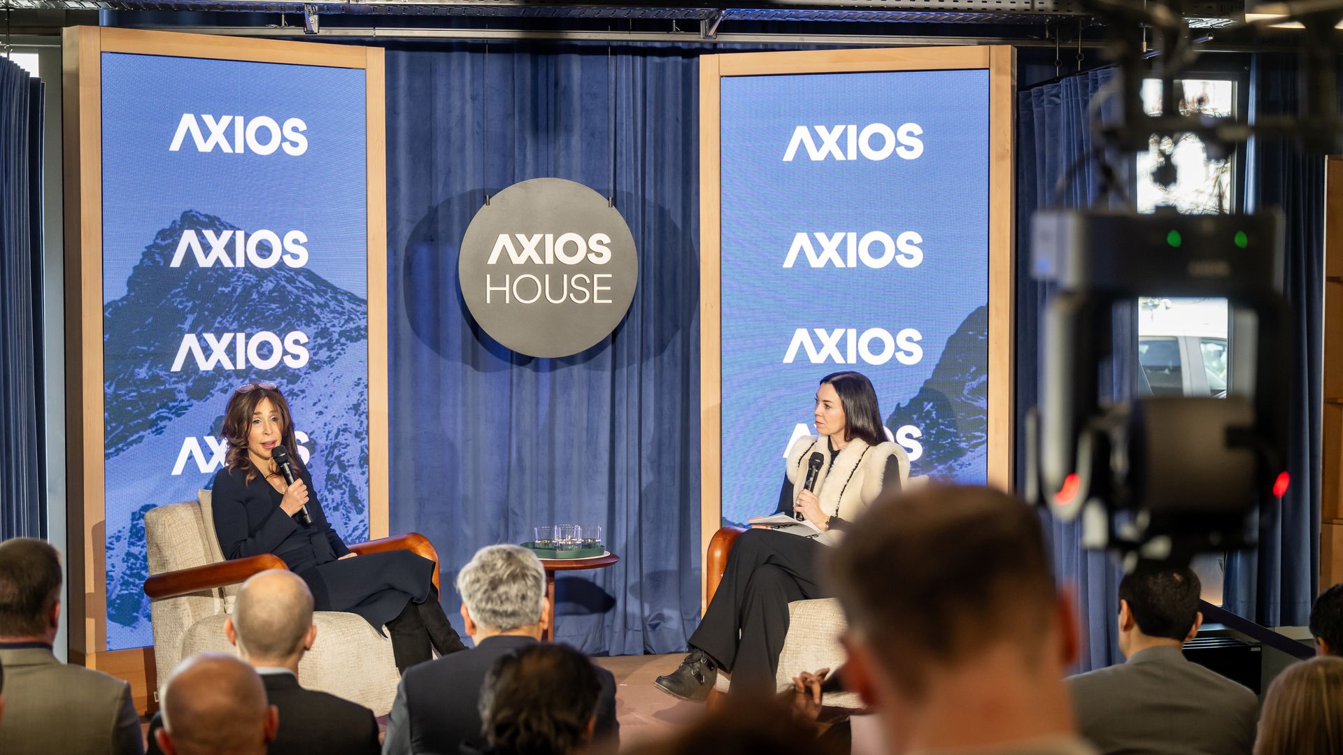 NYT CEO Meredith Kopit Levien on stage at Axios House