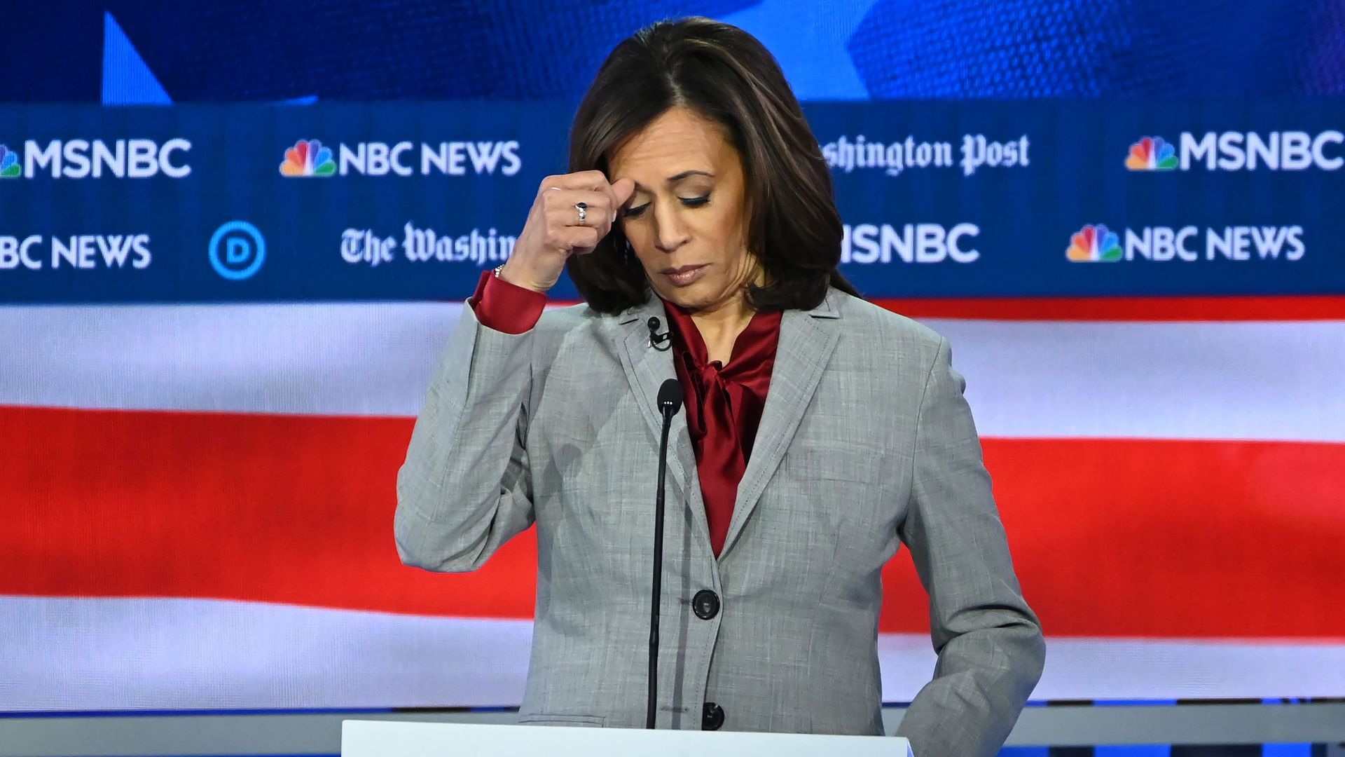 Sen. Kamala Harris on the debate stage