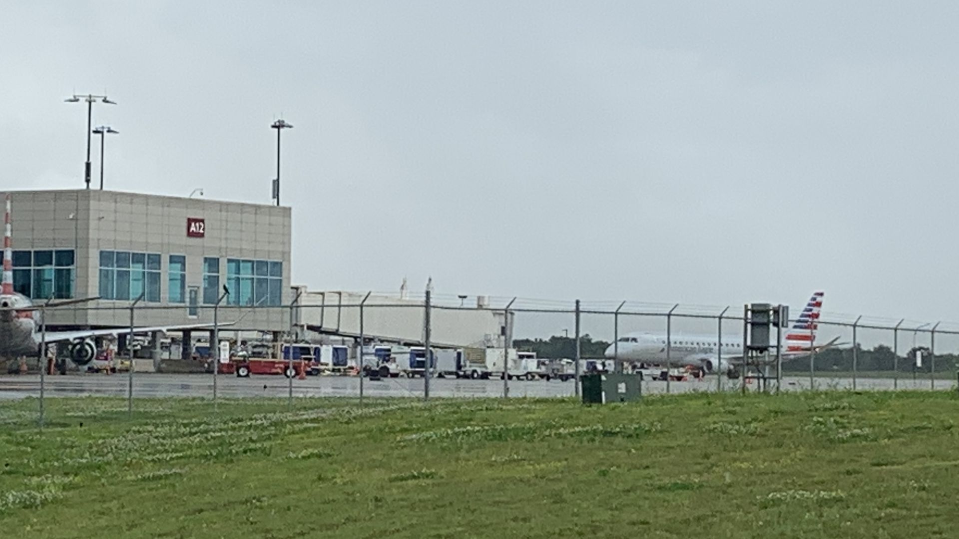 Airplanes sit on the tarmac at XNA