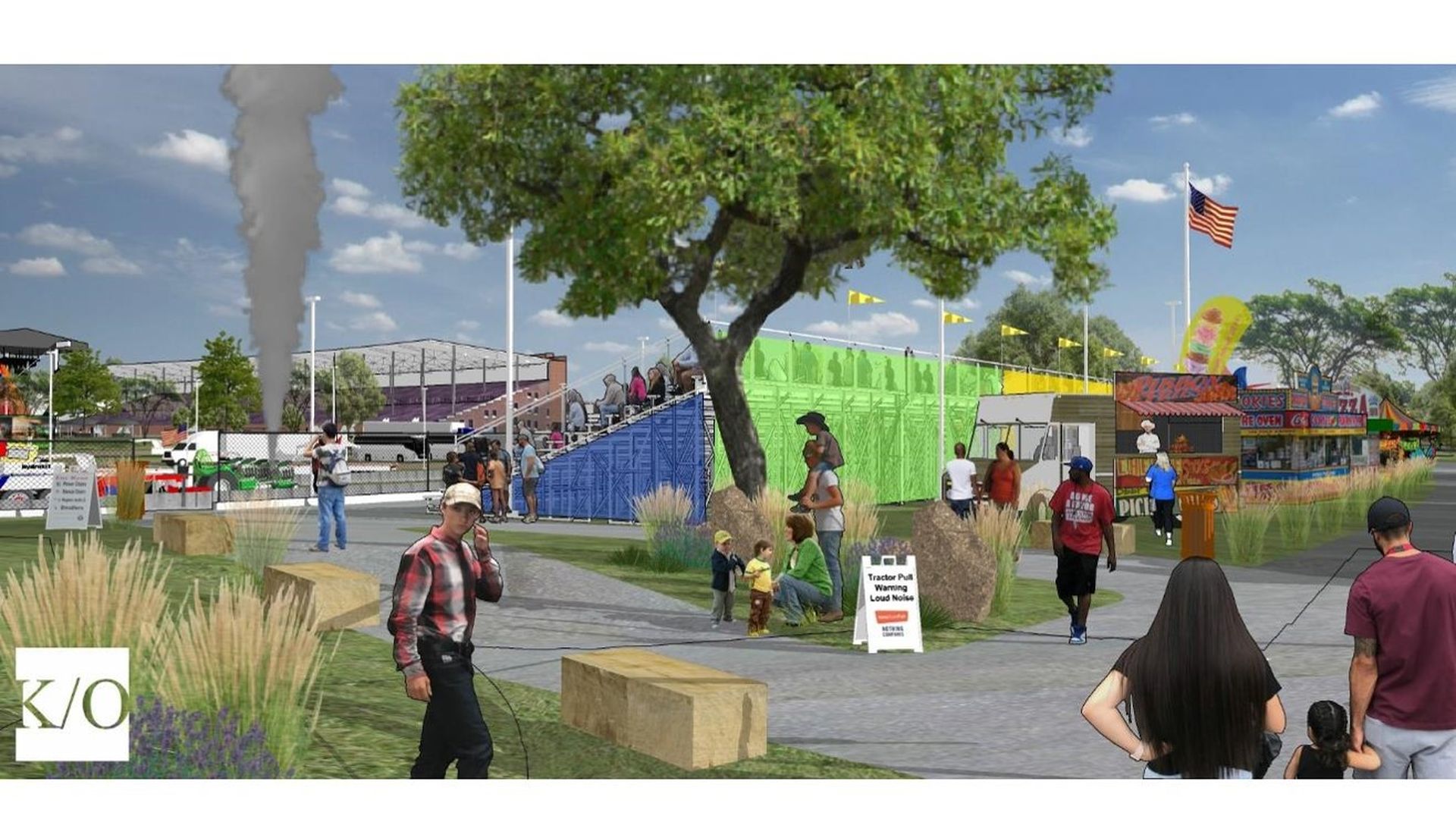 A drawing of the new the Elwell Family Park at the Iowa State Fair.