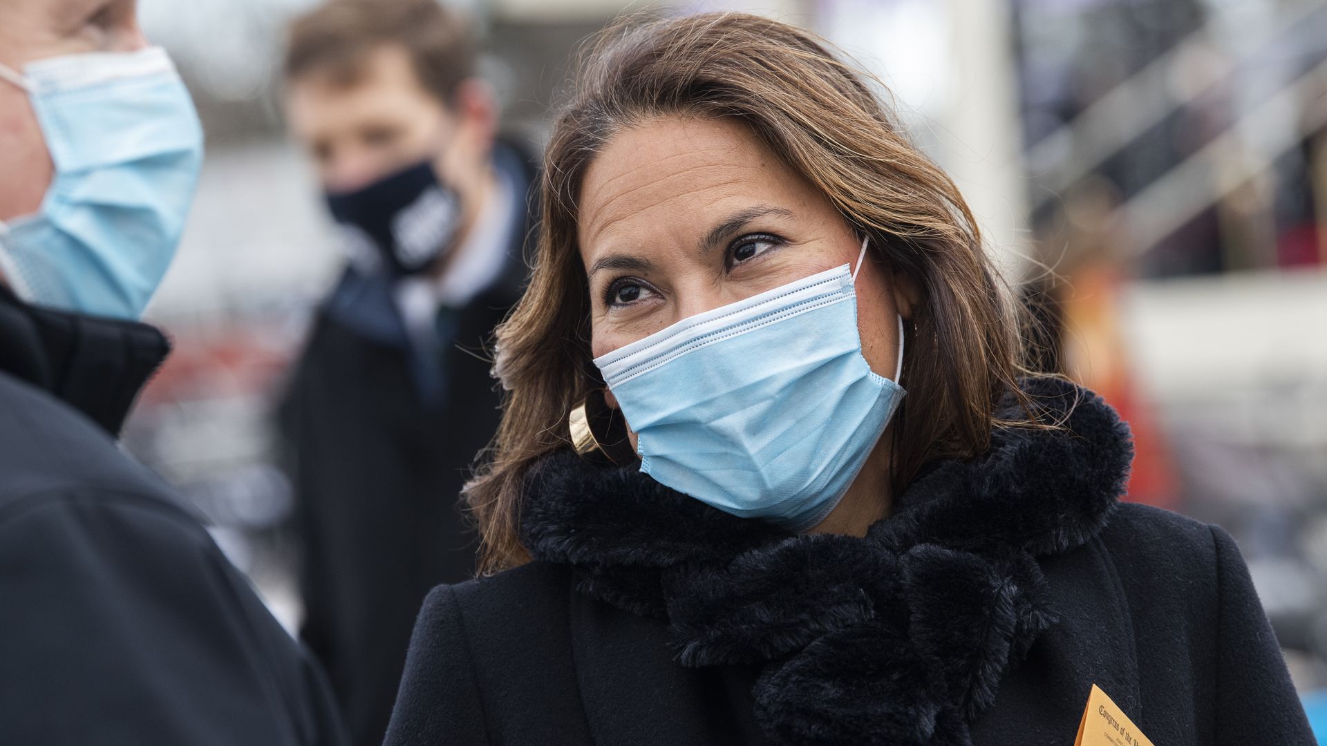 Rep. Veronica Escobar, D-Texas, attends the inauguration before Joe Biden was sworn in