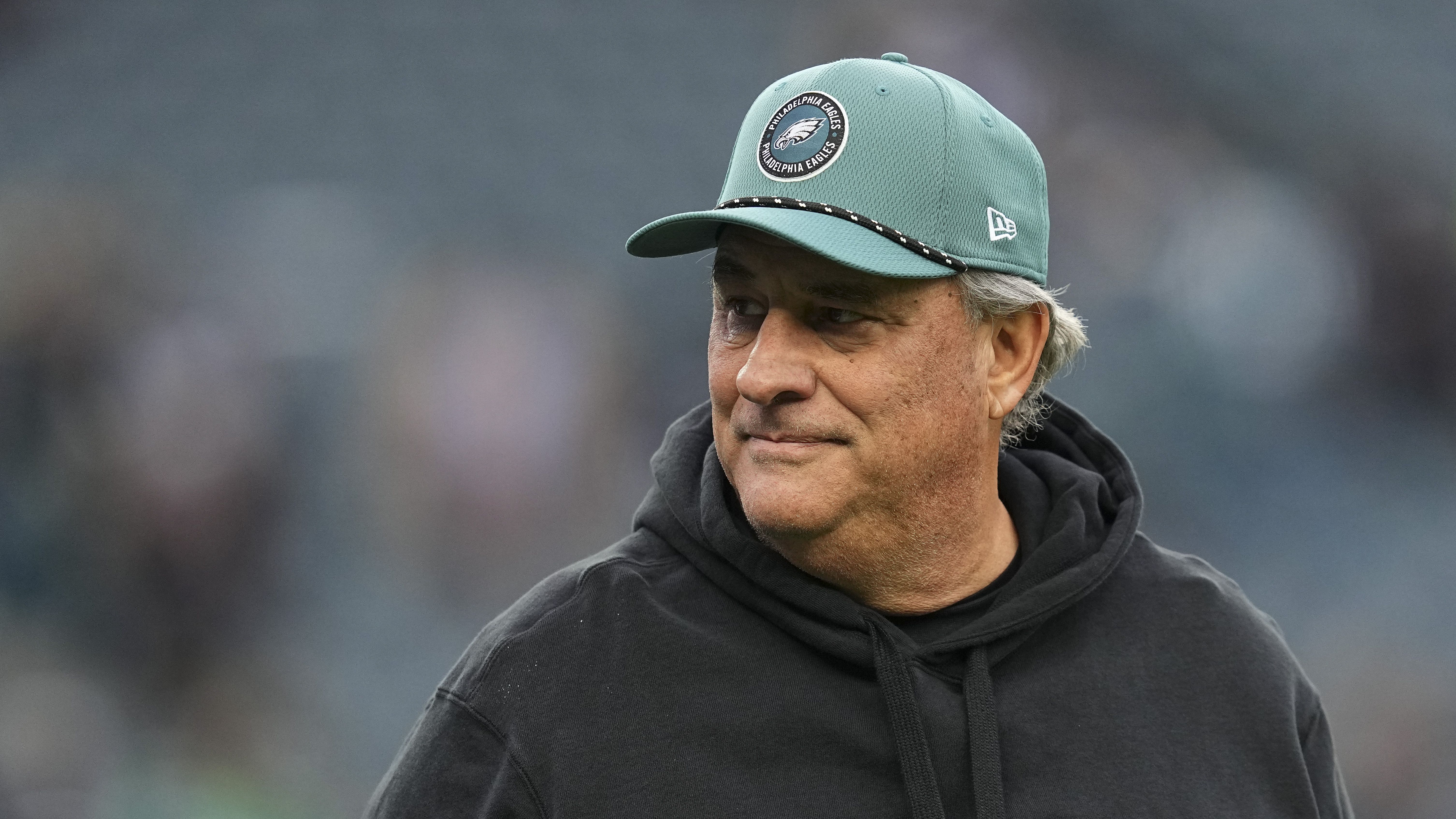 Defensive coordinator Vic Fangio of the Philadelphia Eagles looks on against the Pittsburgh Steelers at Lincoln Financial Field on December 15, 2024 in Philadelphia, Pennsylvania. (Photo by Mitchell Leff/Getty Images)