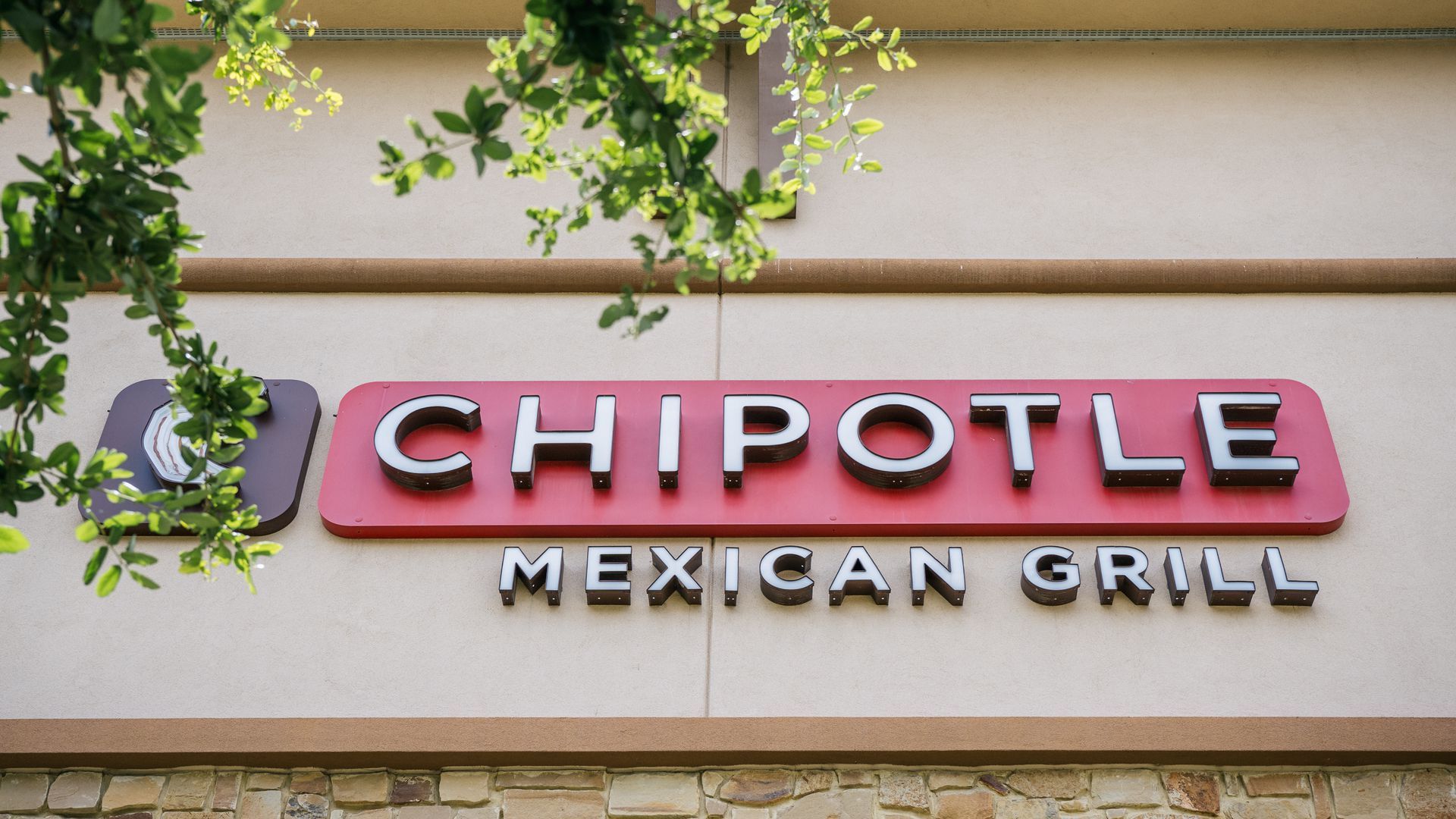 A photo of the Chipotle logo 