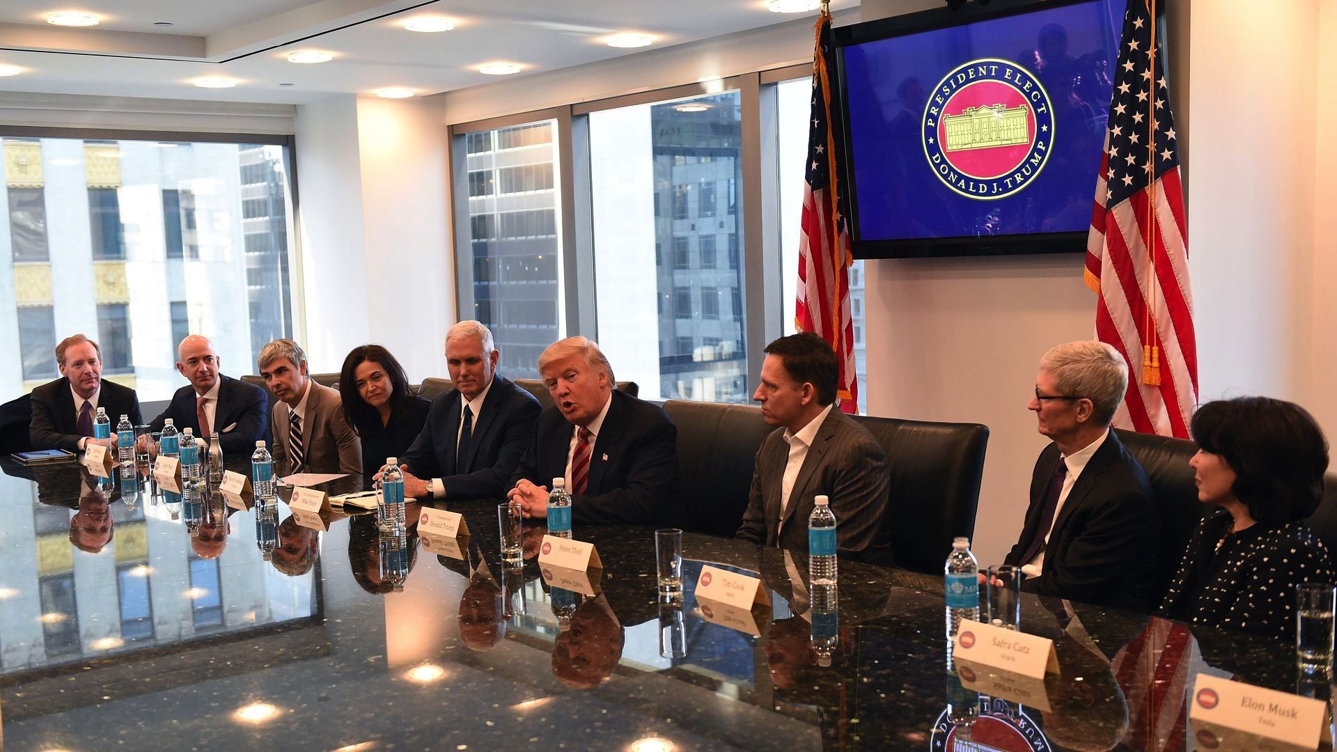 Tech leaders meet with President-elect Donald Trump in 2016