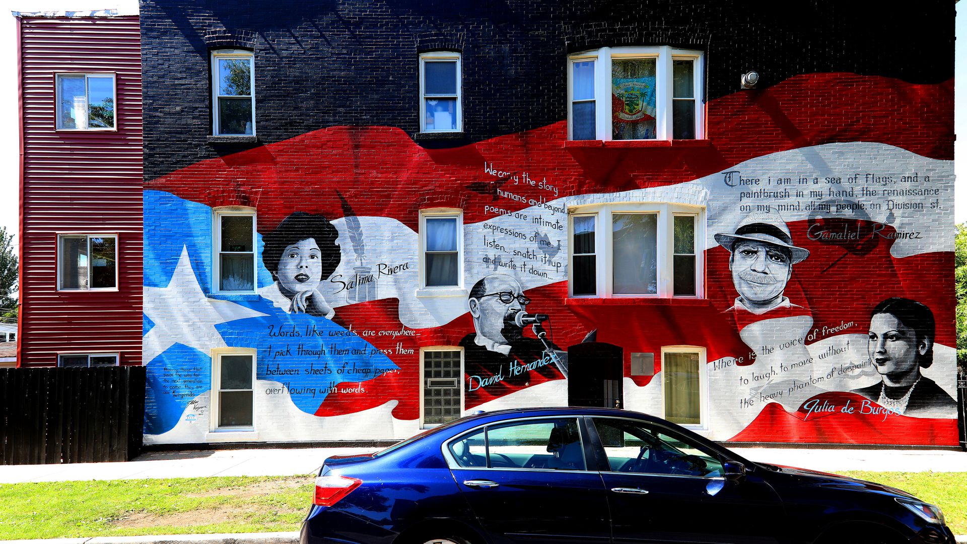 Photo of a mural on the side of a building