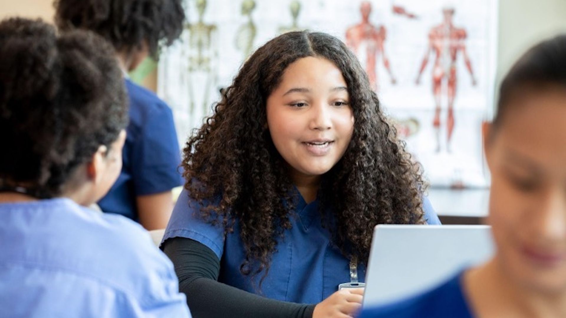 A child in a classroom