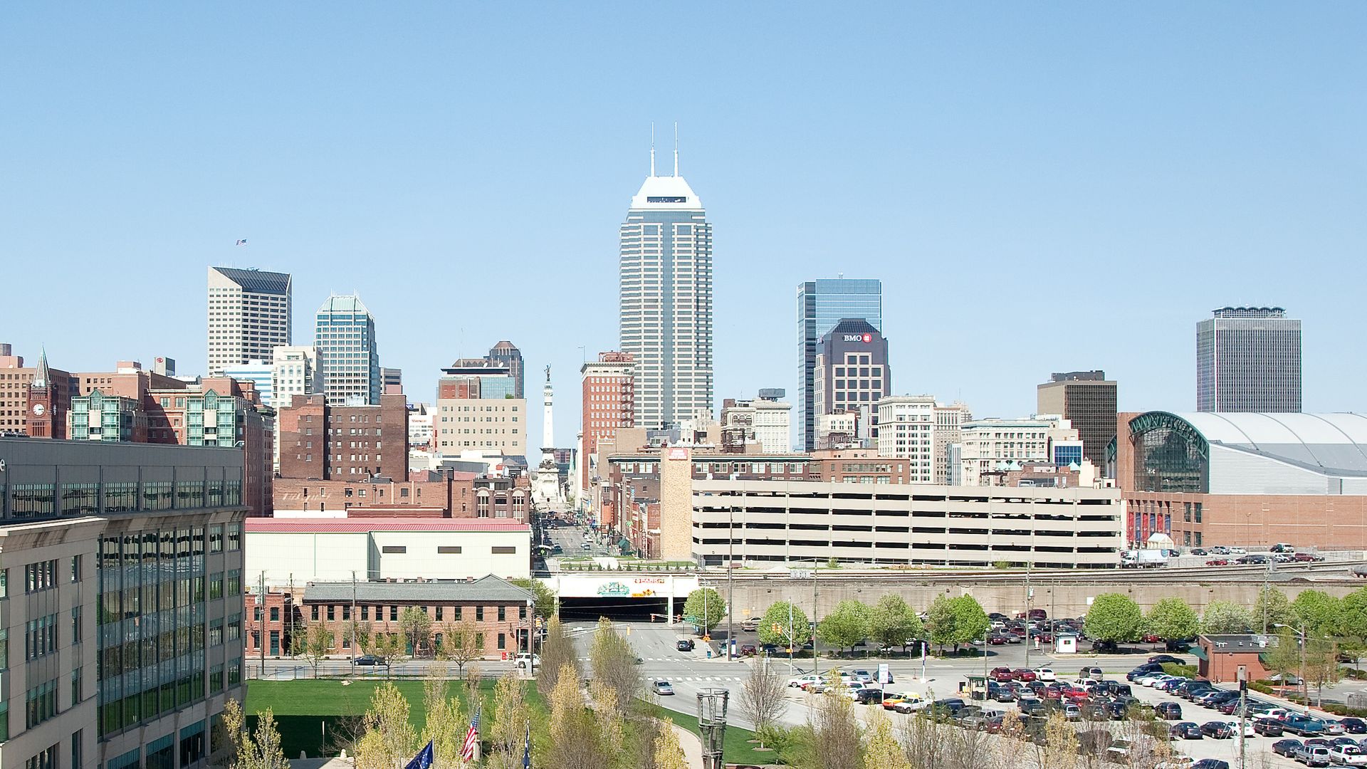 A view of downtown Indianapolis skyline