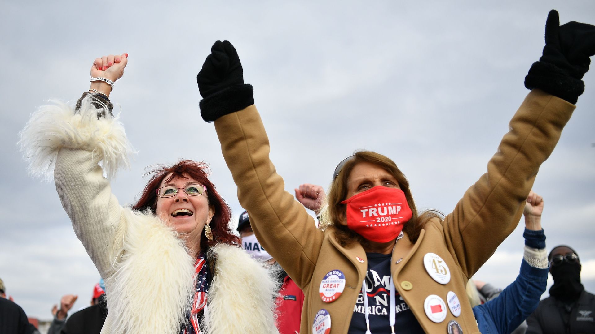 Two women attend a rally in Reading, Penn. Photo: Mandel Ngan/AFP via Getty Images