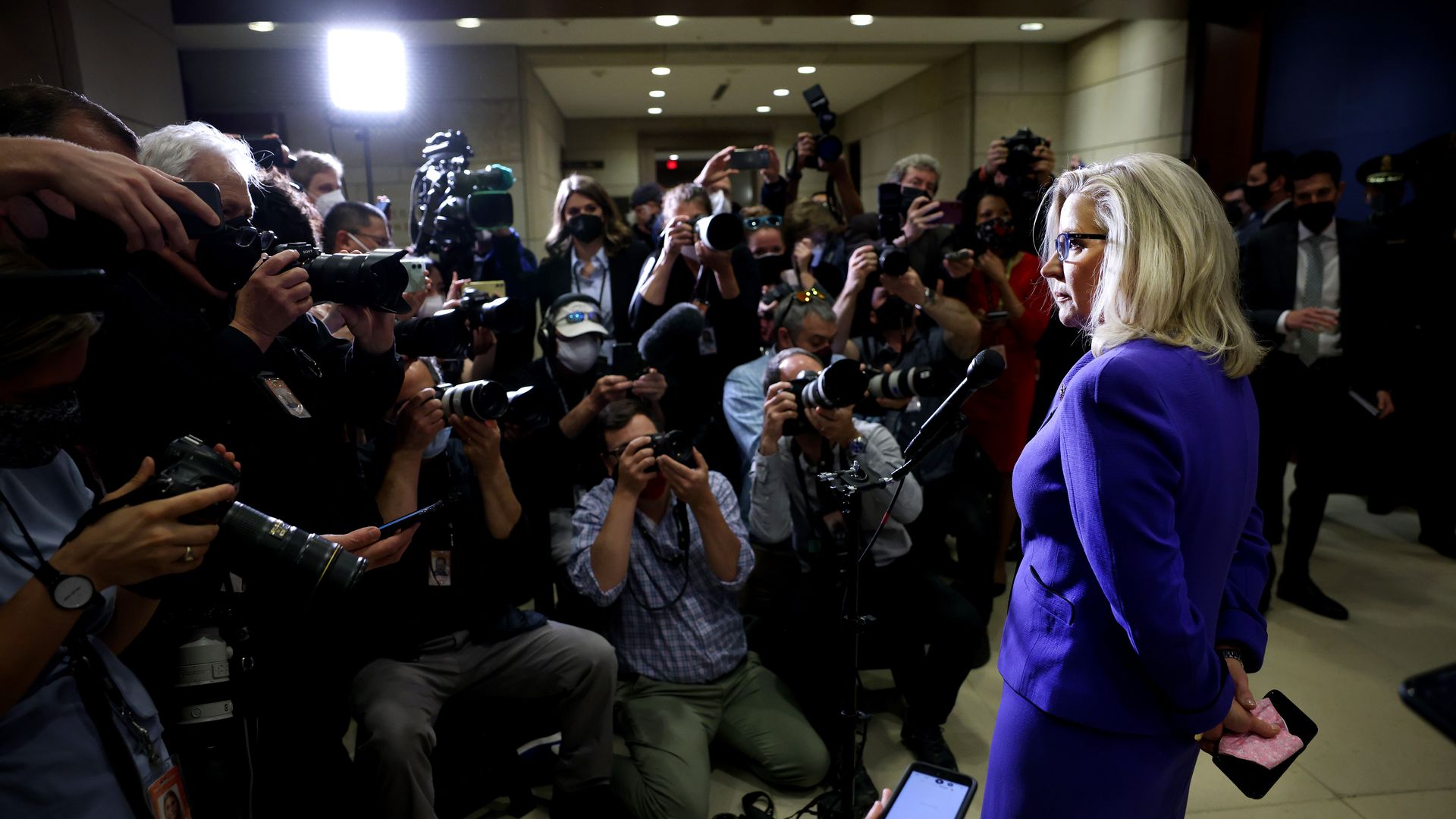 Liz Cheney speaking to reporters