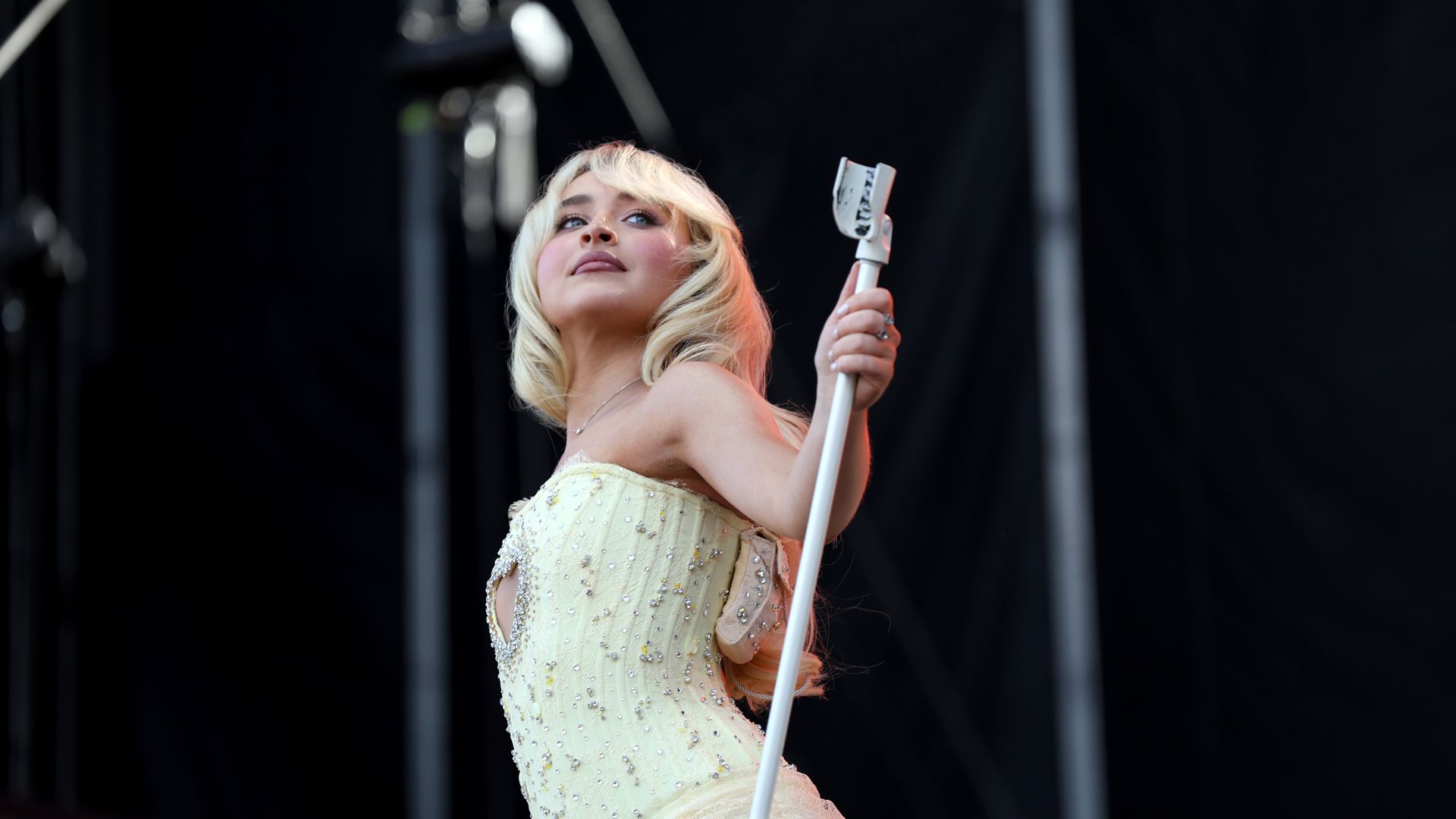 NEW YORK, NEW YORK - JUNE 08: Sabrina Carpenter performs during the 2024 Governors Ball at Flushing Meadows Corona Park on June 08, 2024 in New York City. (Photo by Marleen Moise/Getty Images)