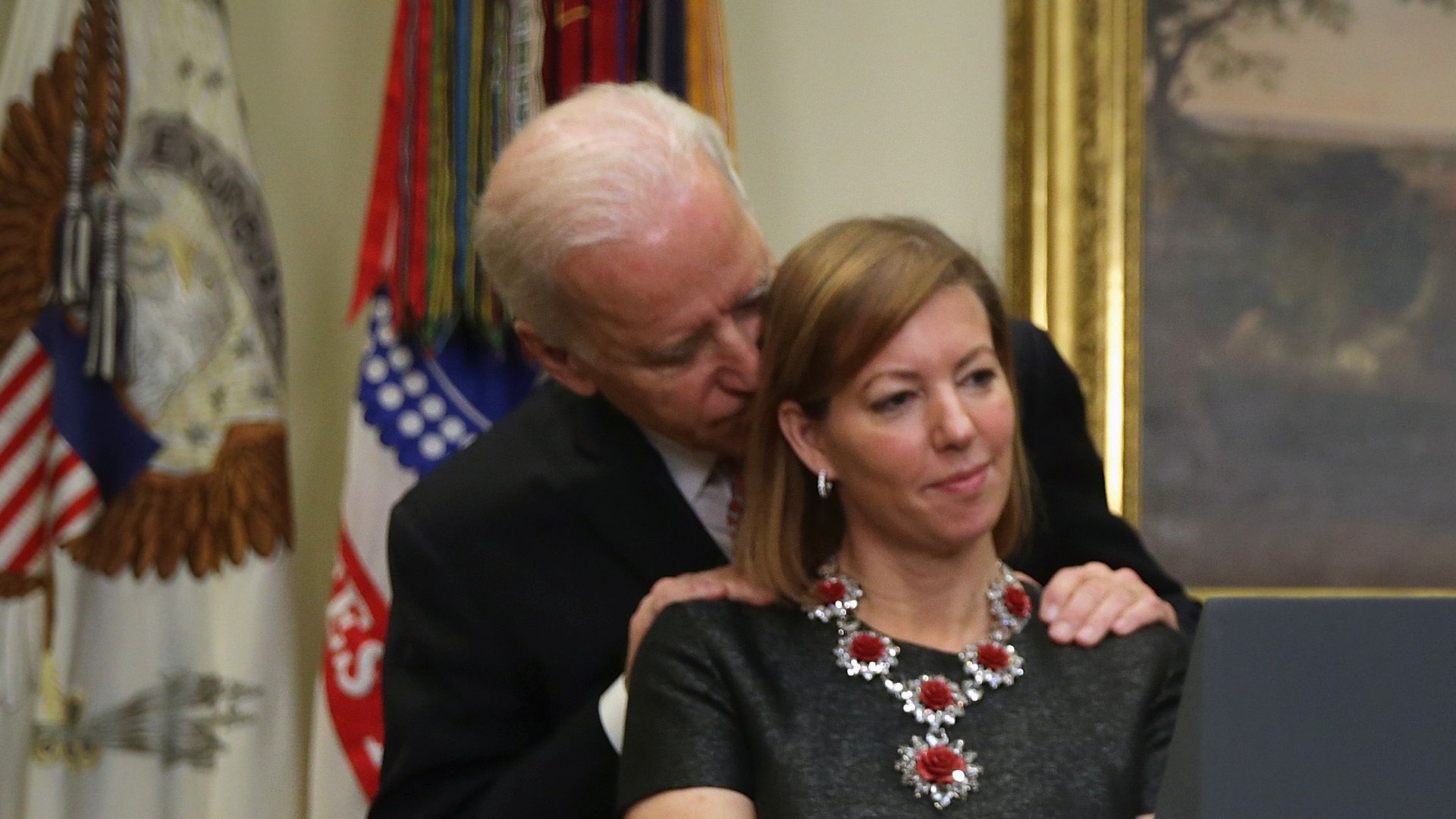 Former Vice President Joe Biden with Stephanie Carter.