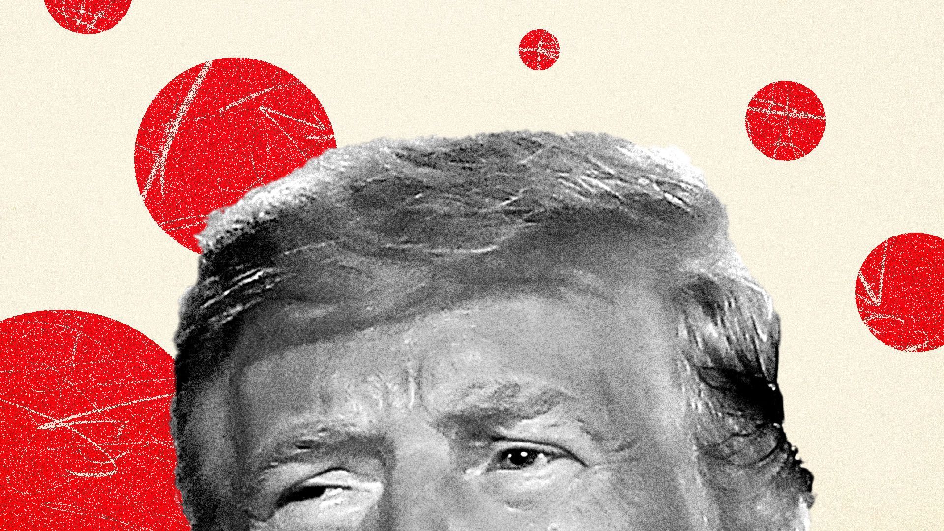 Photo illustration of the top half of Donald Trump's face