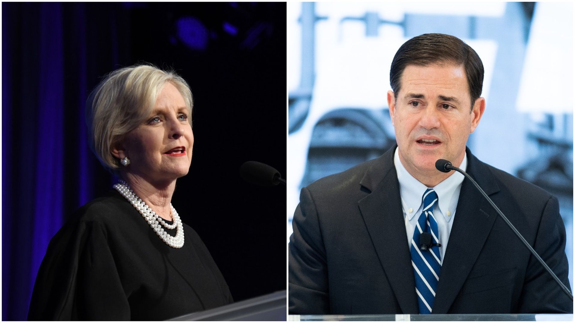 Combination images of  Cindy McCain and Gov. Doug Ducey 