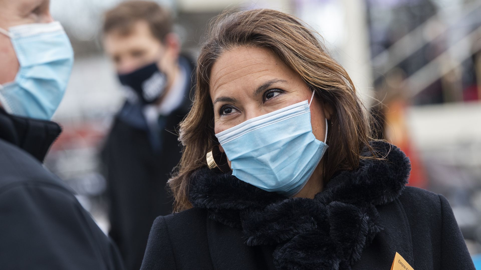  Rep. Veronica Escobar, D-Texas, attends the inauguration before Joe Biden was sworn in 