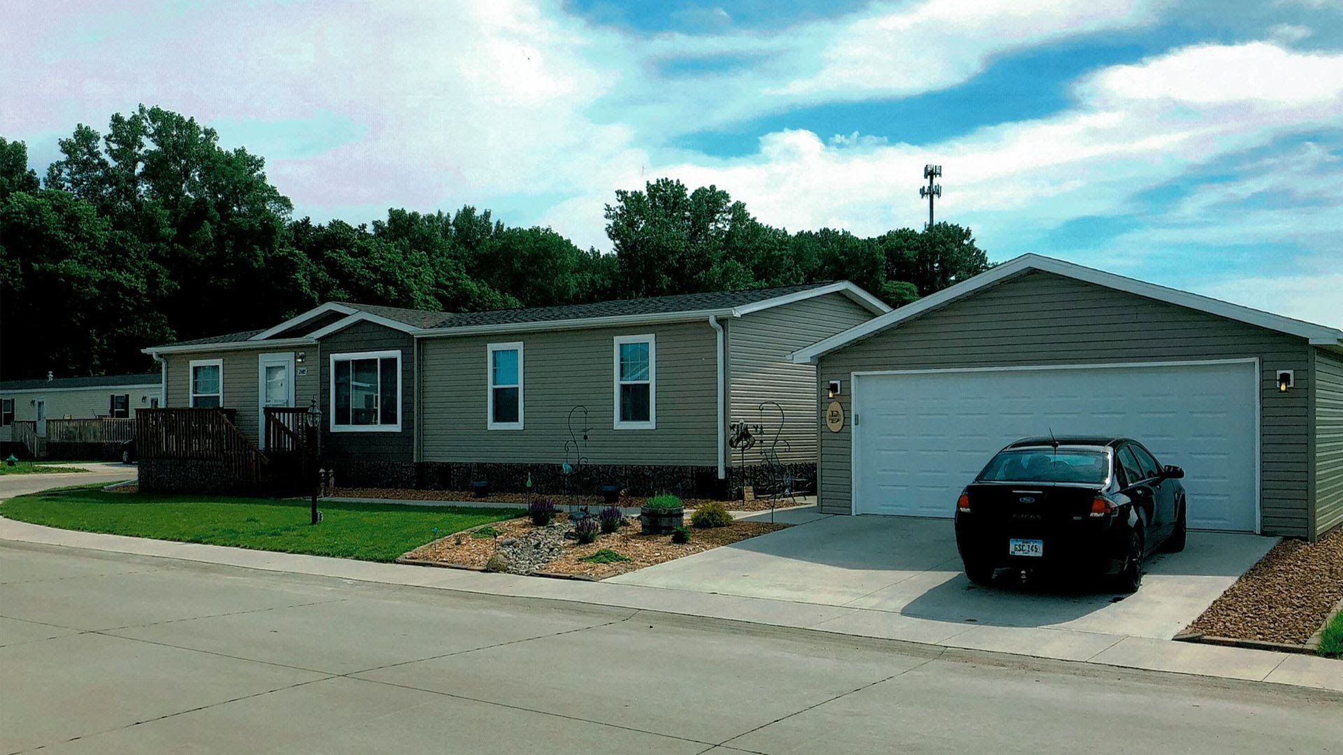 A photo of the exterior of a manufactured home.