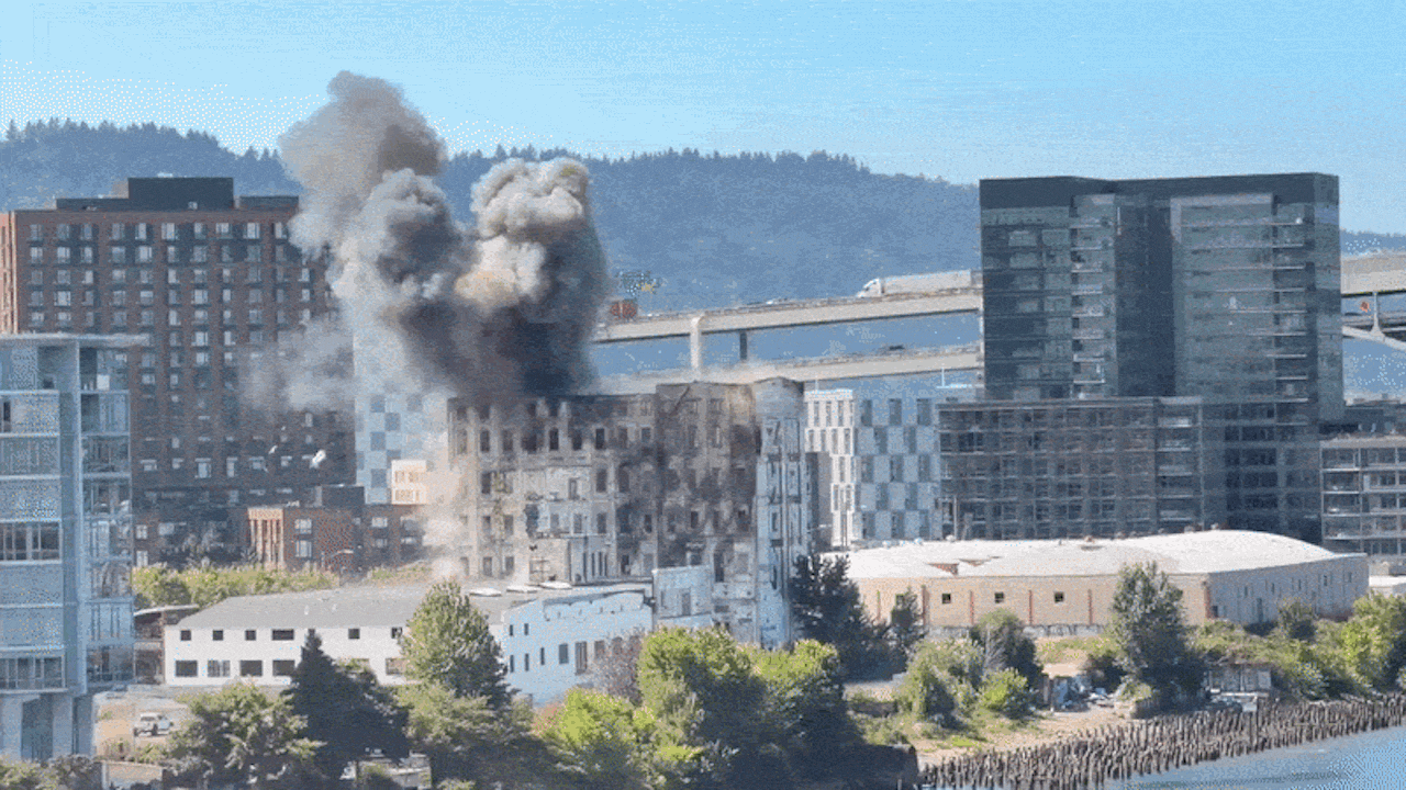 Gif of a building explosion