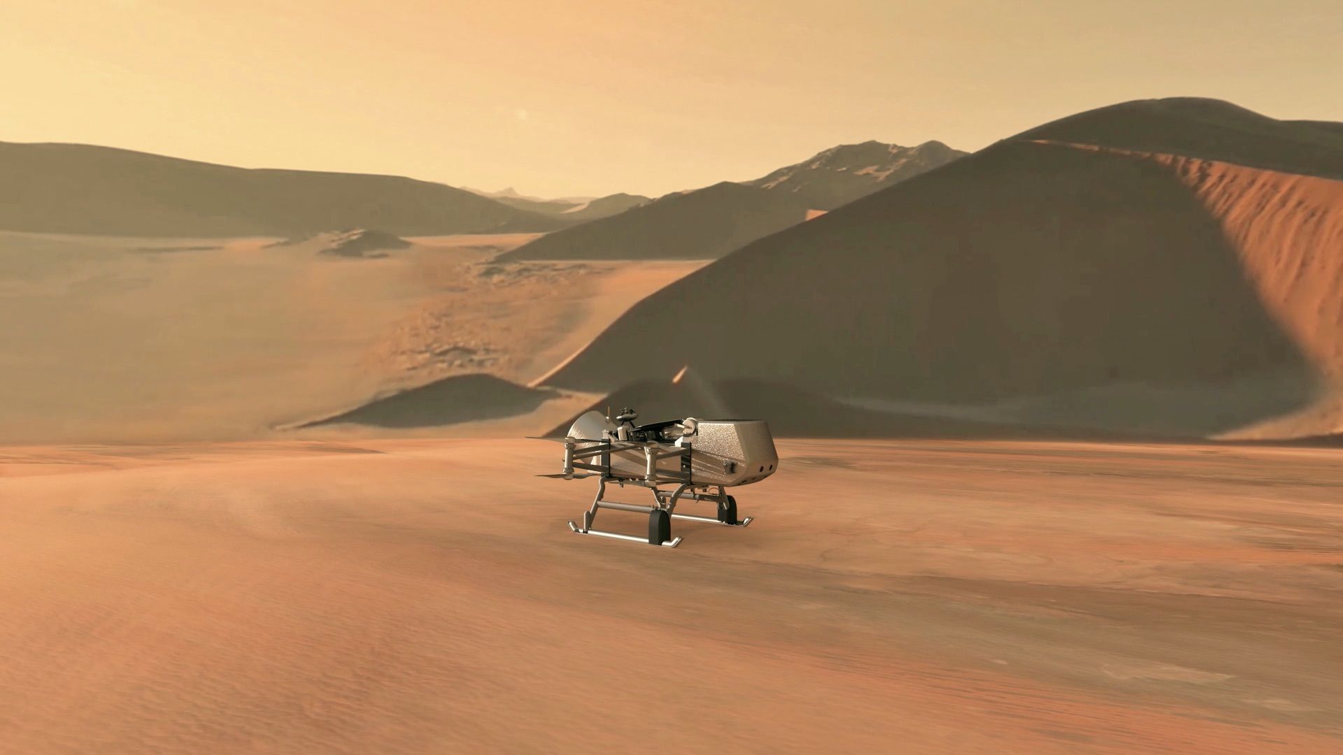 Artist's illustration of Dragonfly on Titan.