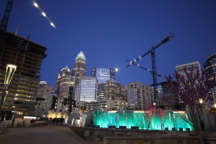 charlotte_night_skyline_romare_bearden_teal