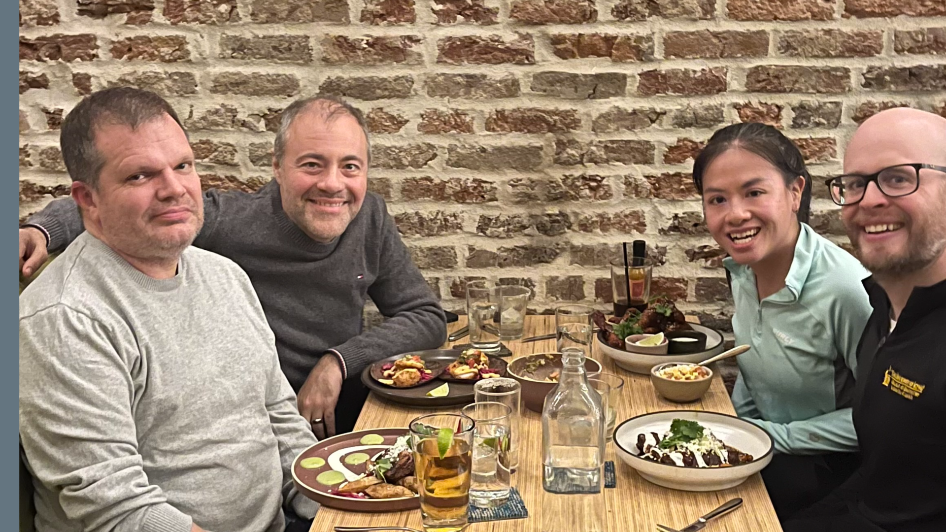 A photo of Jason and Linh at Bar Nico in Des Moines.