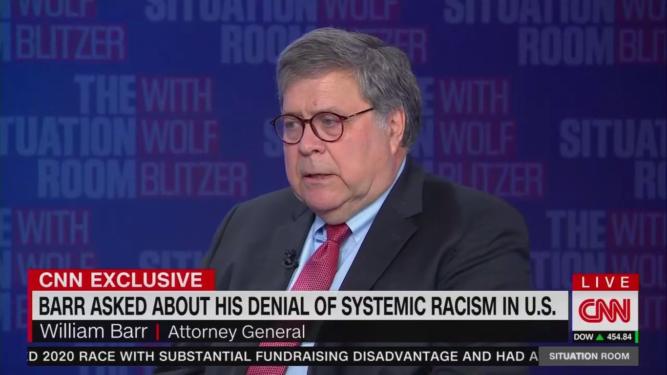 Barr says "epidemic" of police brutality against Black people is "false ... image.