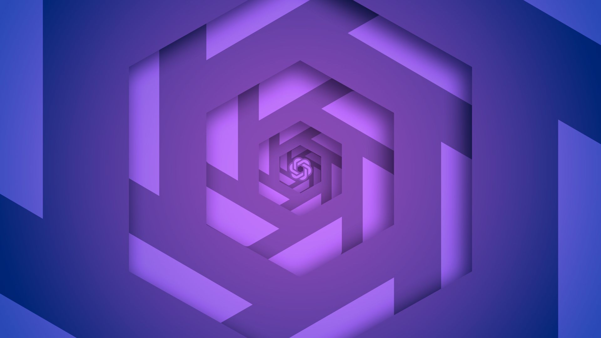 Illustration of the OpenAI logo repeating into infinity. 