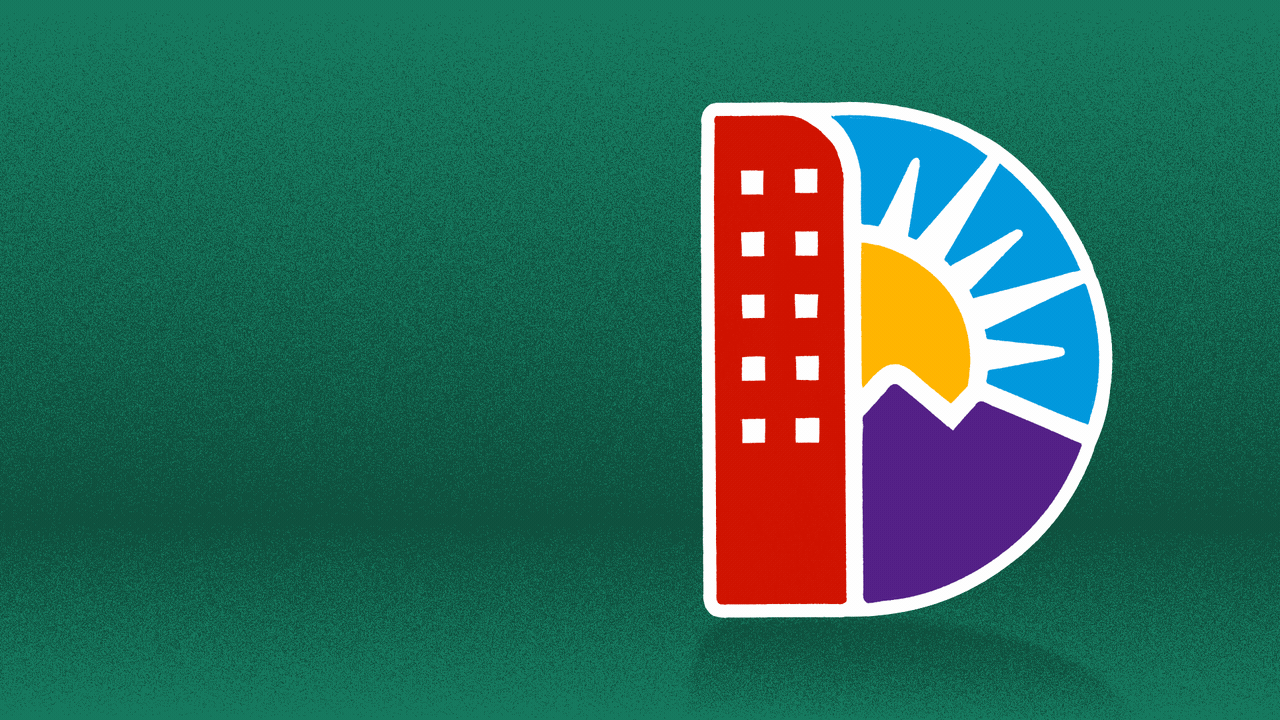 Animated illustration of the City of Denver logo changing into a union fist.