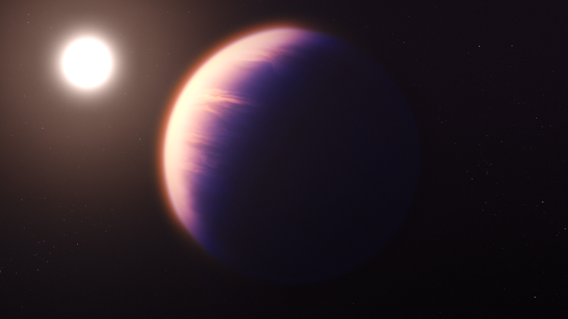 Artist's illustration of a planet around its star.