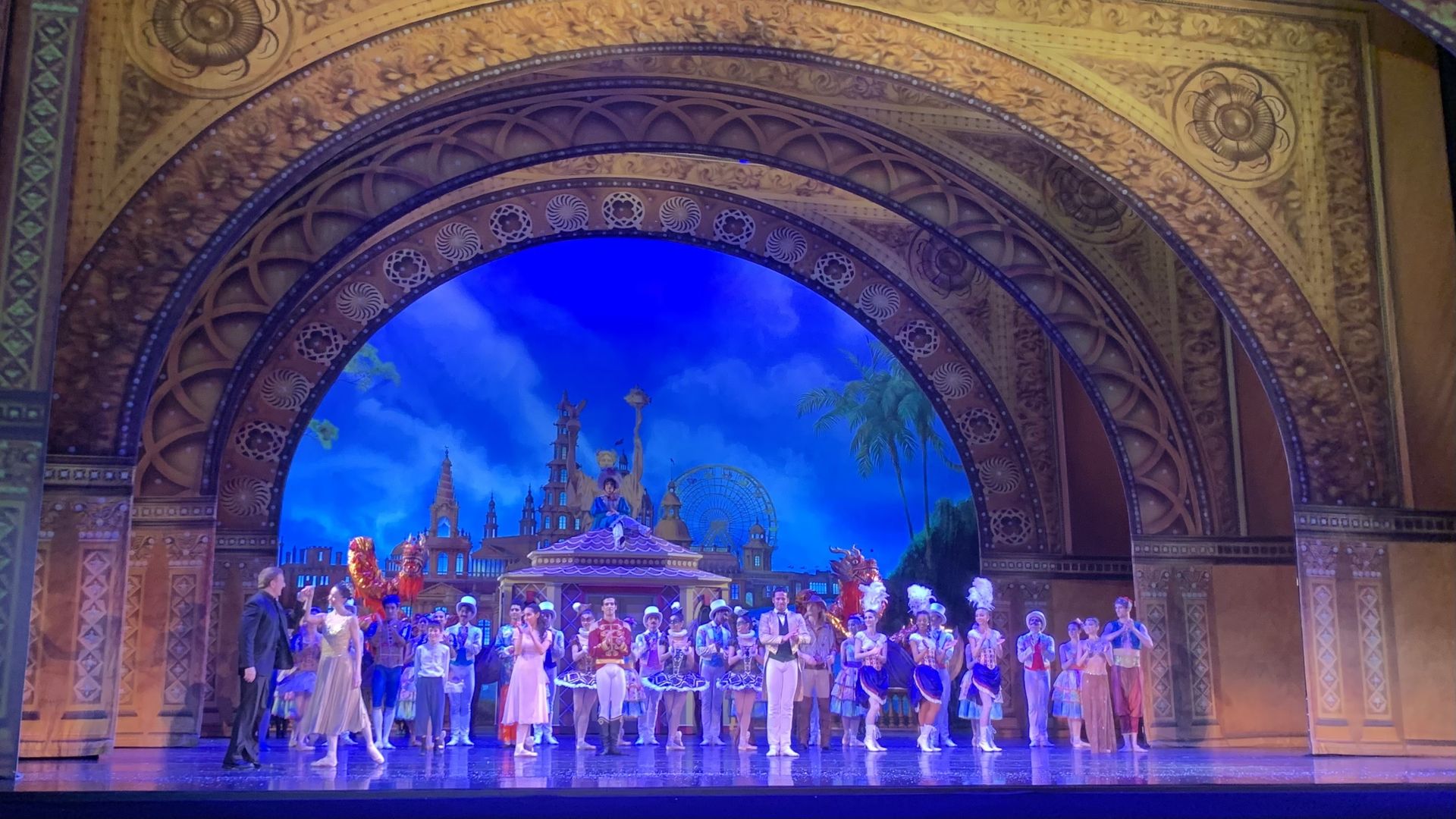 A photo of a staged performance.