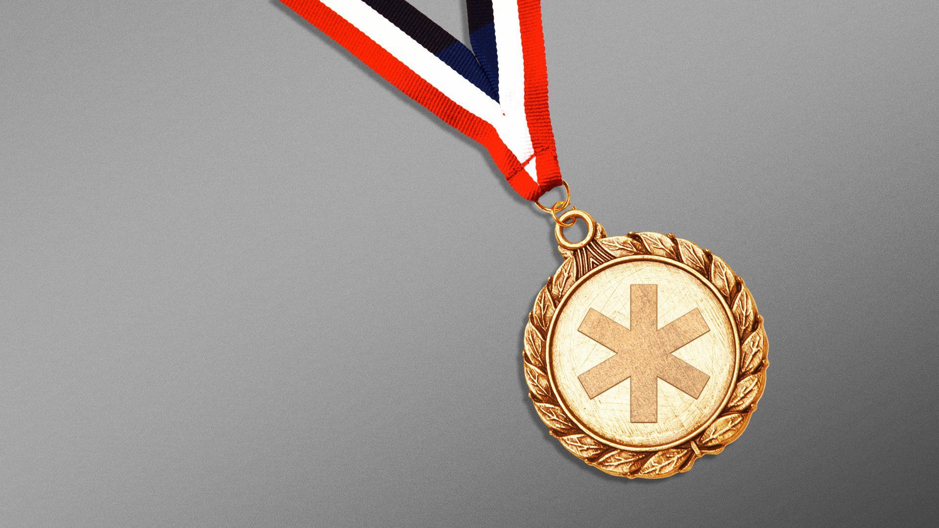 Illustration of sports medal with a large asterisk
