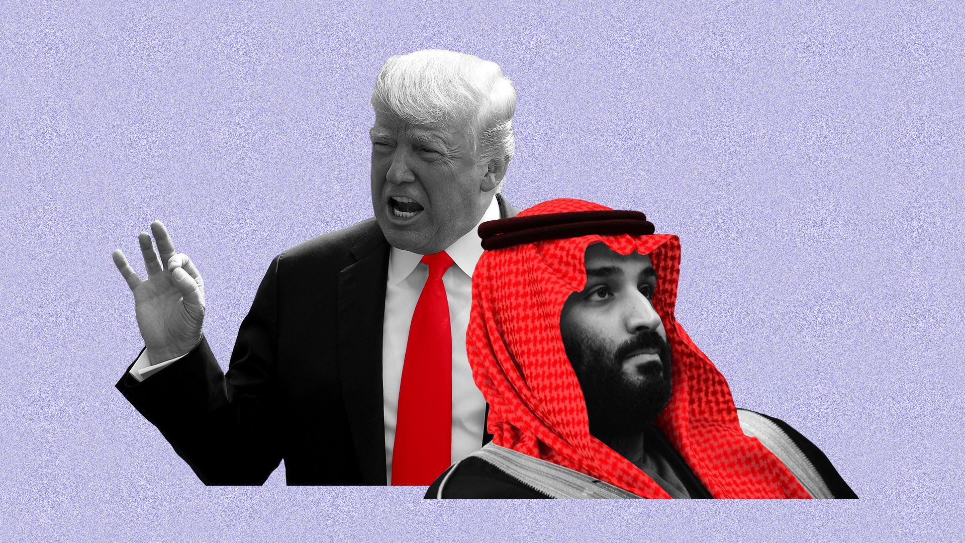 Illustration of Trump and MBS
