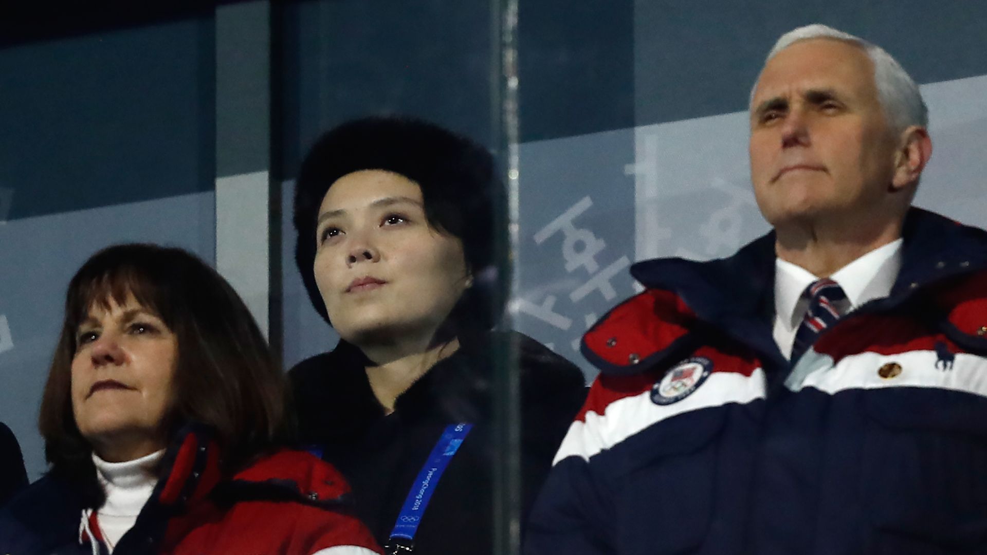 Mike Pence, Karen Pence, and Kim Yo-jong