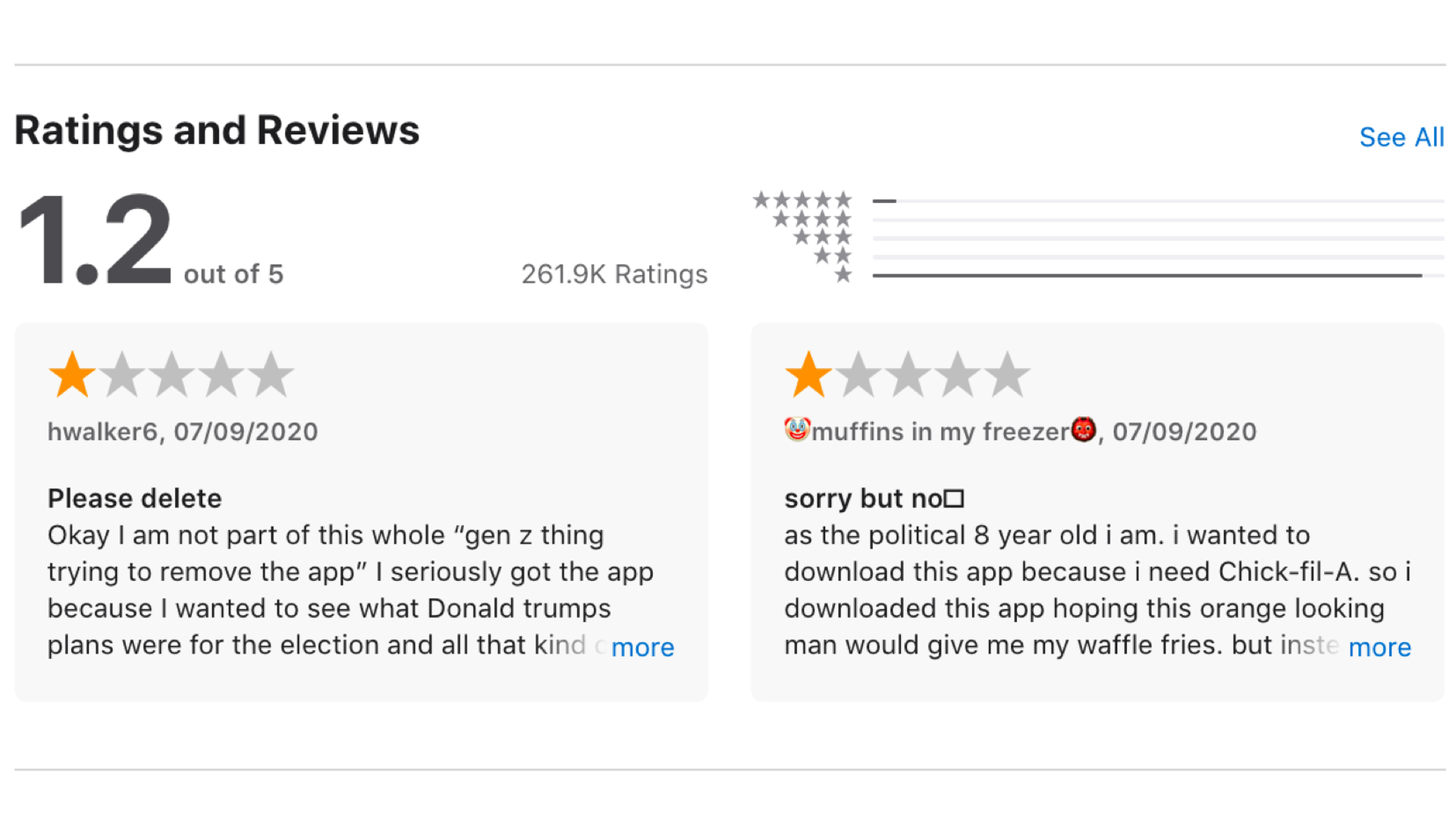 A screenshot of reviews
