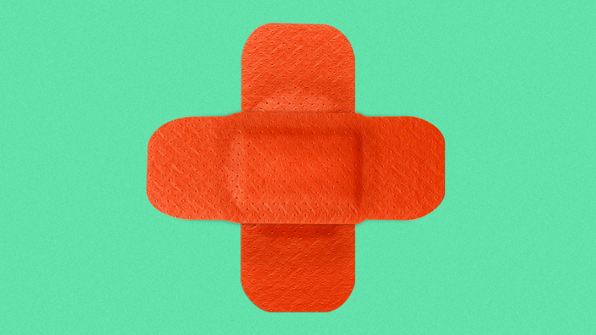 Illustration of two bandaids in the shape of a health plus. 