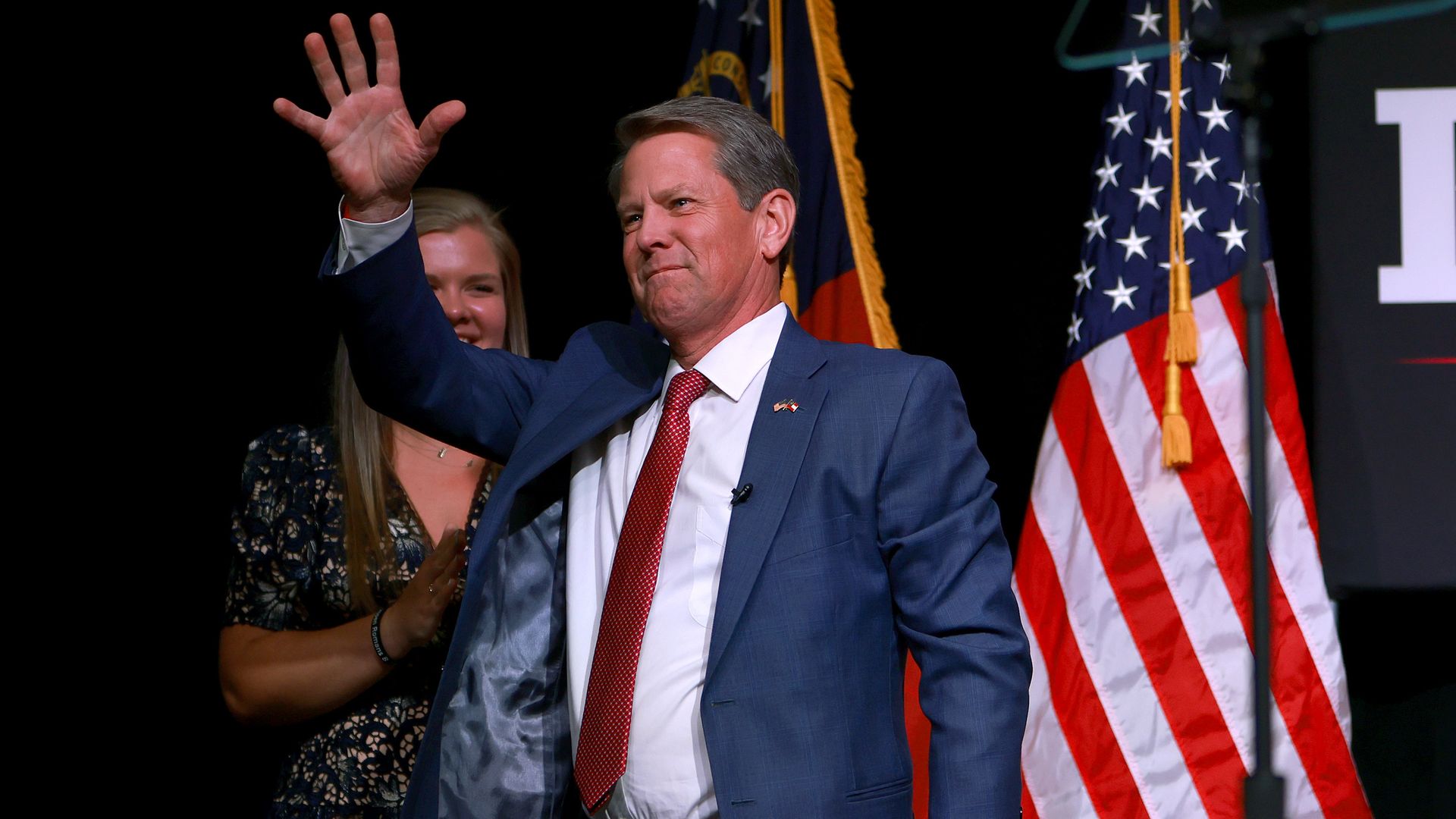 Governor Kemp waves