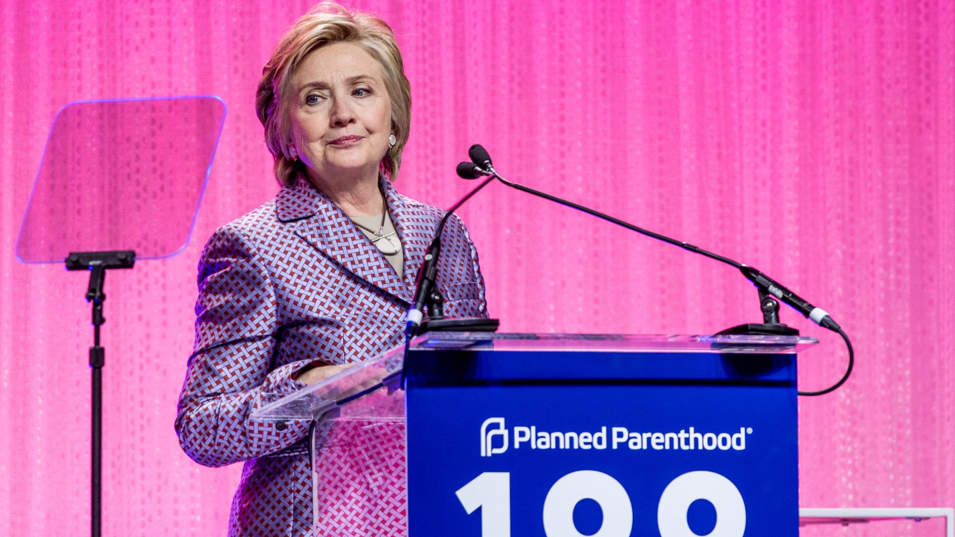 Presidential nominee Hillary Clinton speaks during the Planned Parenthood 100th Anniversary Gala.