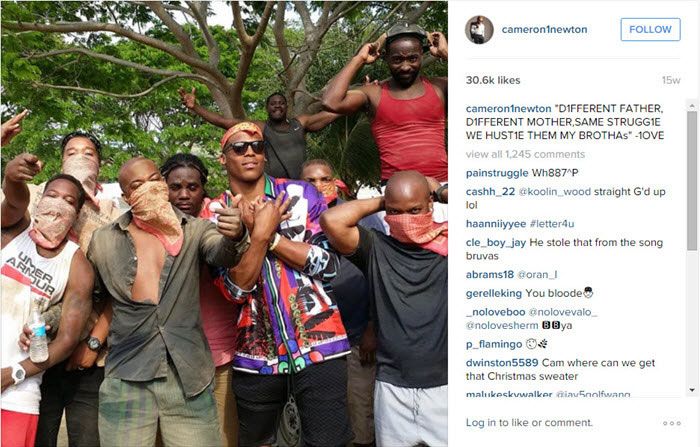 Cam Newton Gangster Instagram