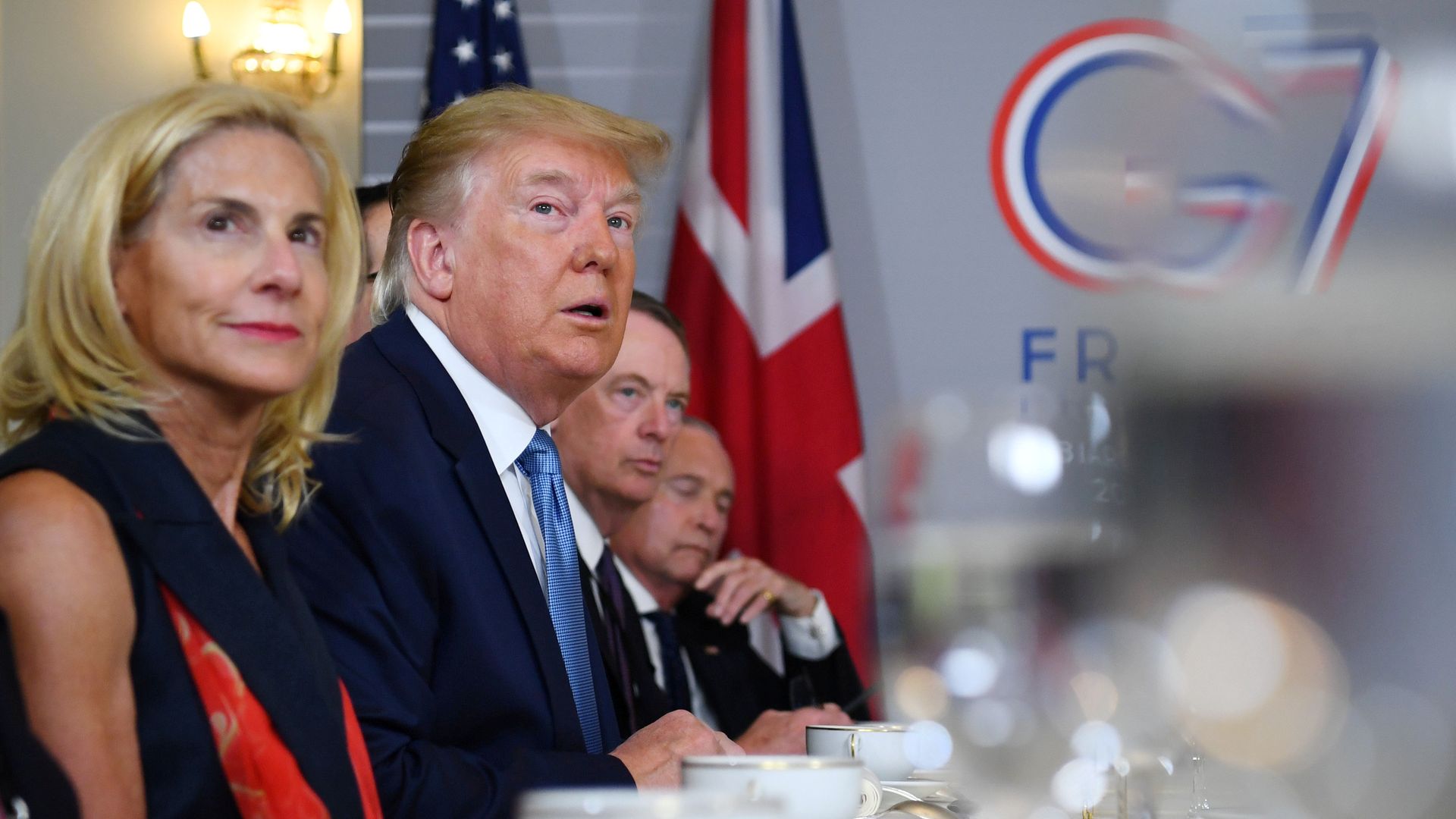  President Donald Trump attends a bilateral meeting at the G7